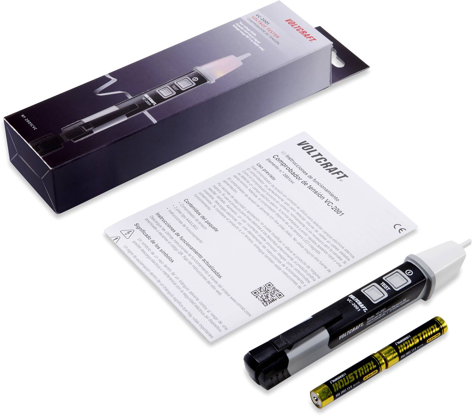 VOLTCRAFT VC-2001 Berührungsloser Spannungsprüfer CAT IV 1000V LED, Akustik