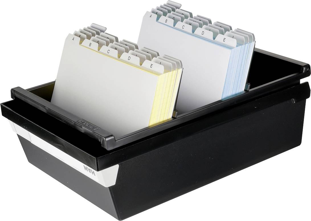 HAN 955-13 Karteikasten Schwarz max. Anzahl der Karten: 1.300 Karten DIN A5 quer