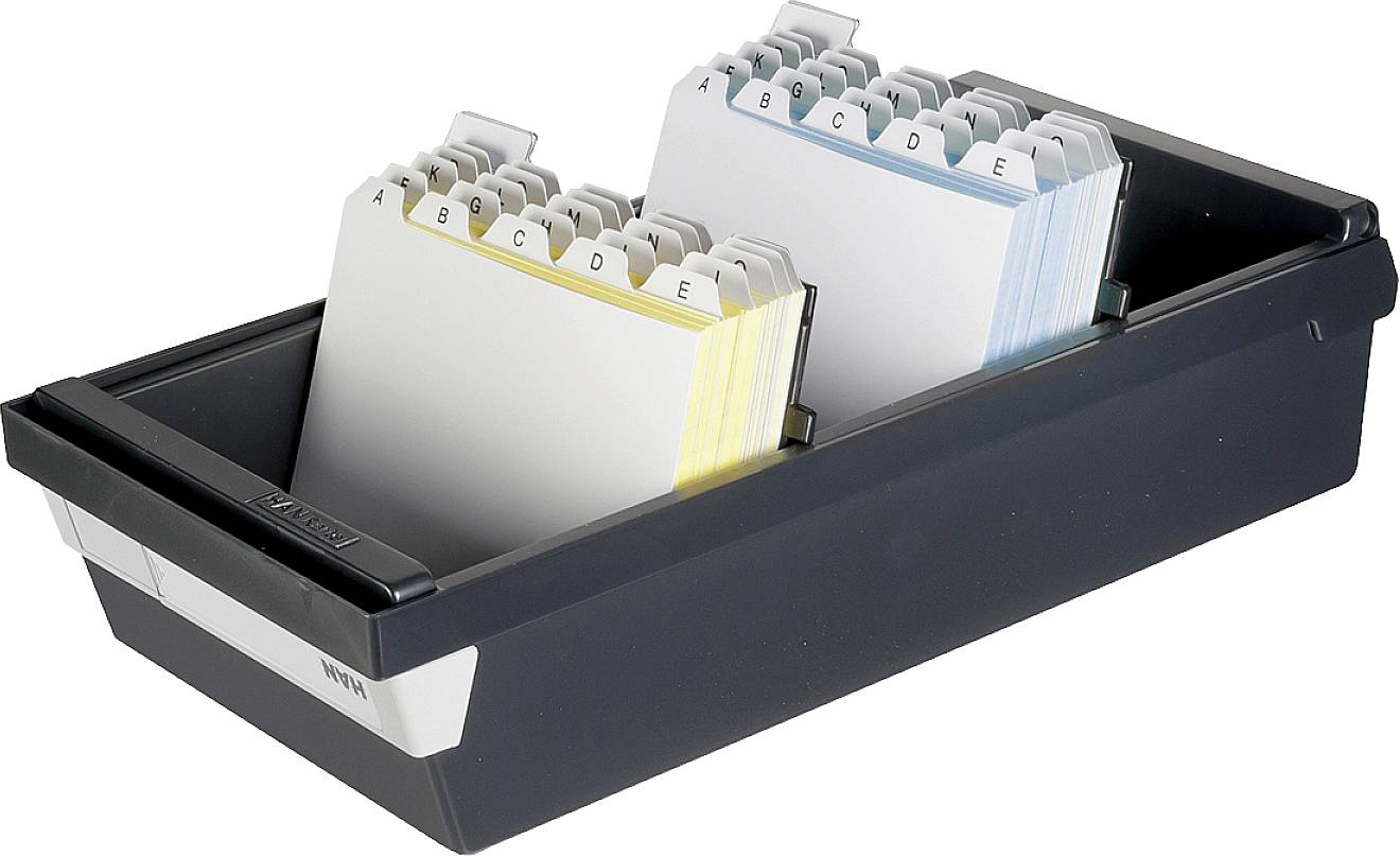 HAN 956-13 956-13 Karteikasten Schwarz max. Anzahl der Karten: 1.300 Karten DIN A6 quer