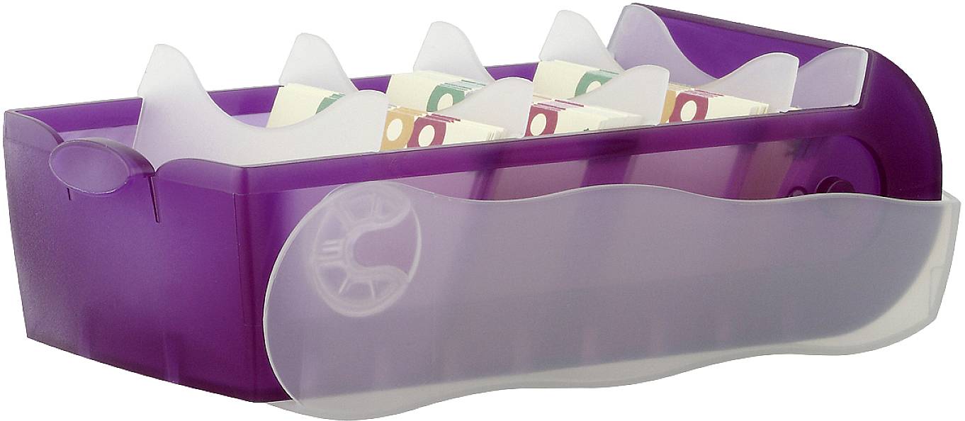 HAN CROCO 998-673 Karteibox Transluzent, Lila max. Anzahl der Karten: 500 Karten DIN A8 quer inkl. 100 linierten Karten