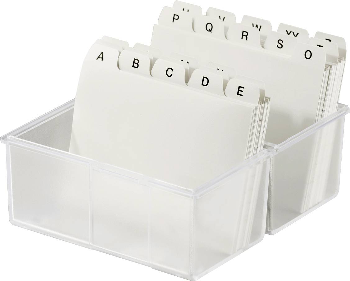 HAN DIN A8 979-63 Karteibox Transluzent, Klar max. Anzahl der Karten: 200 Karten DIN A8 quer inkl. 100 linierten Karten