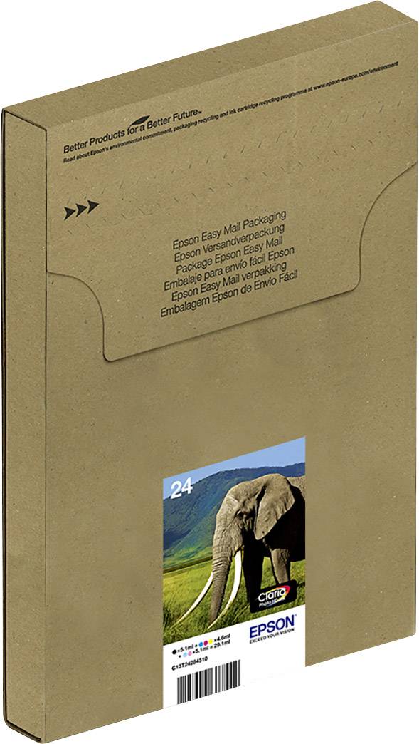 Epson Druckerpatrone T2428, 24 Easy Mail Packaging Original Kombi-Pack Schwarz, Cyan, Magenta, Gelb, Photo Cyan, Photo Magenta C13T24284510