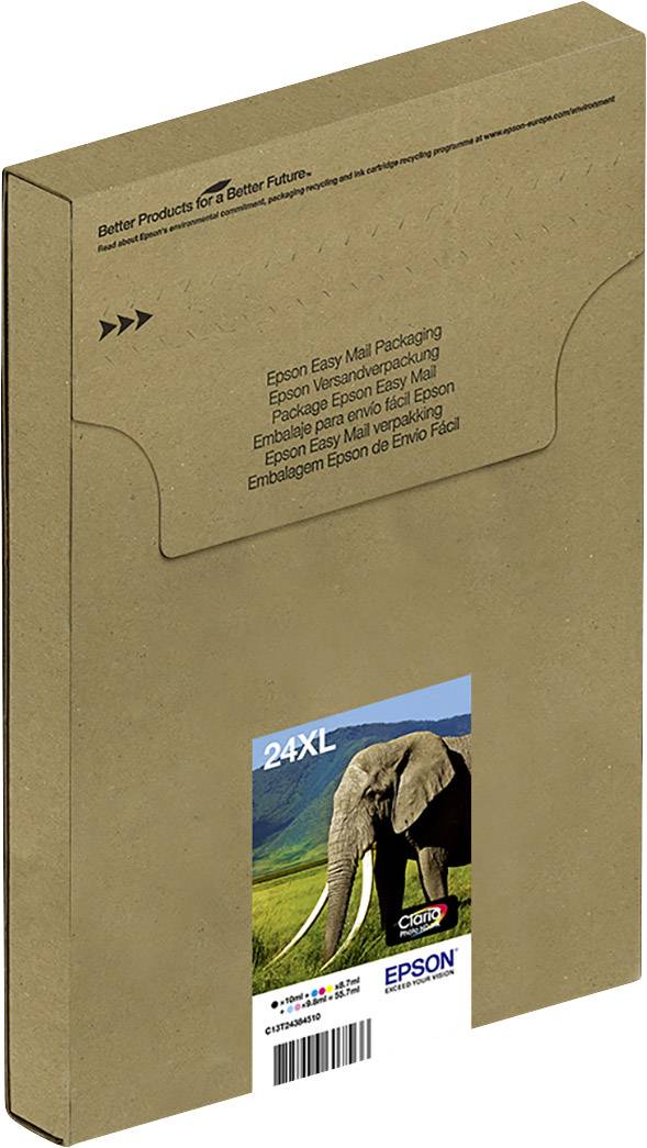 Epson Druckerpatrone T2438, 24XL Easy Mail Packaging Original Kombi-Pack Schwarz, Cyan, Magenta, Gelb, Photo Cyan, Photo Magenta C13T24384510