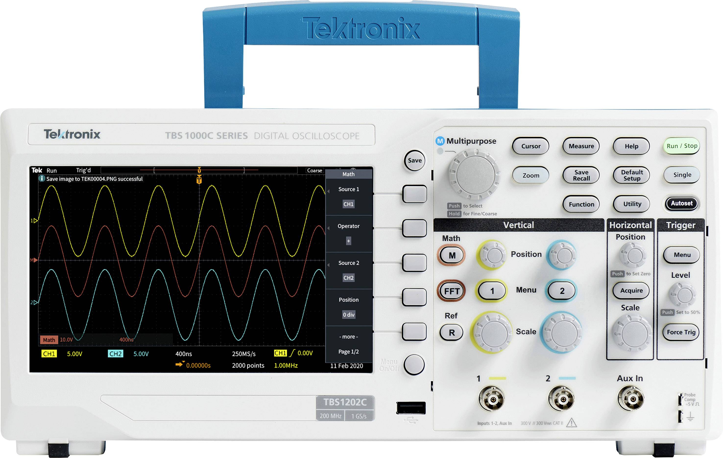 Tektronix TBS1102C Digital-Oszilloskop 100MHz 1 GSa/s 20 kpts 8 Bit 1St.