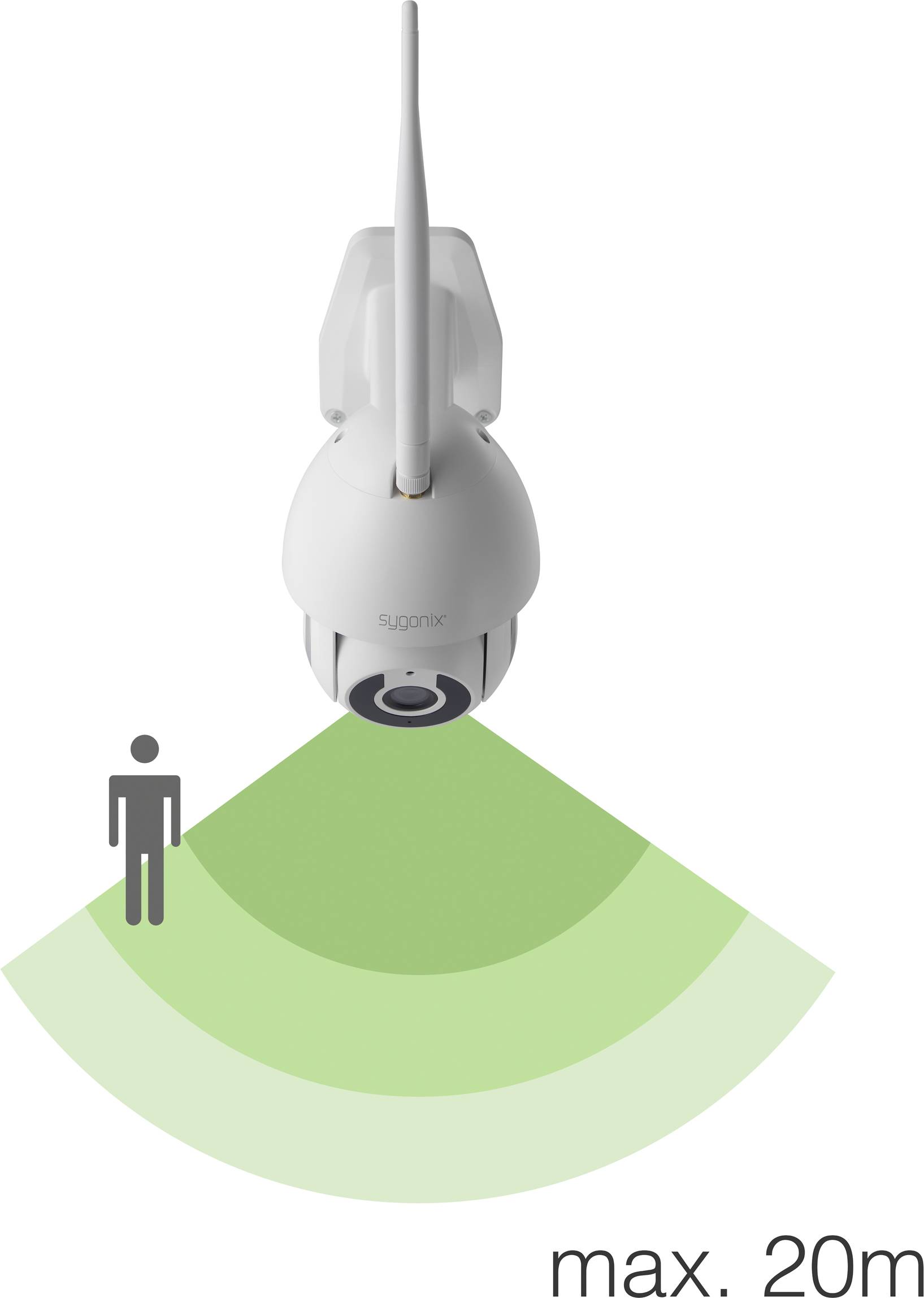 Sygonix SY-4535054 WLAN, LAN IP Überwachungskamera 1920 x 1080 Pixel