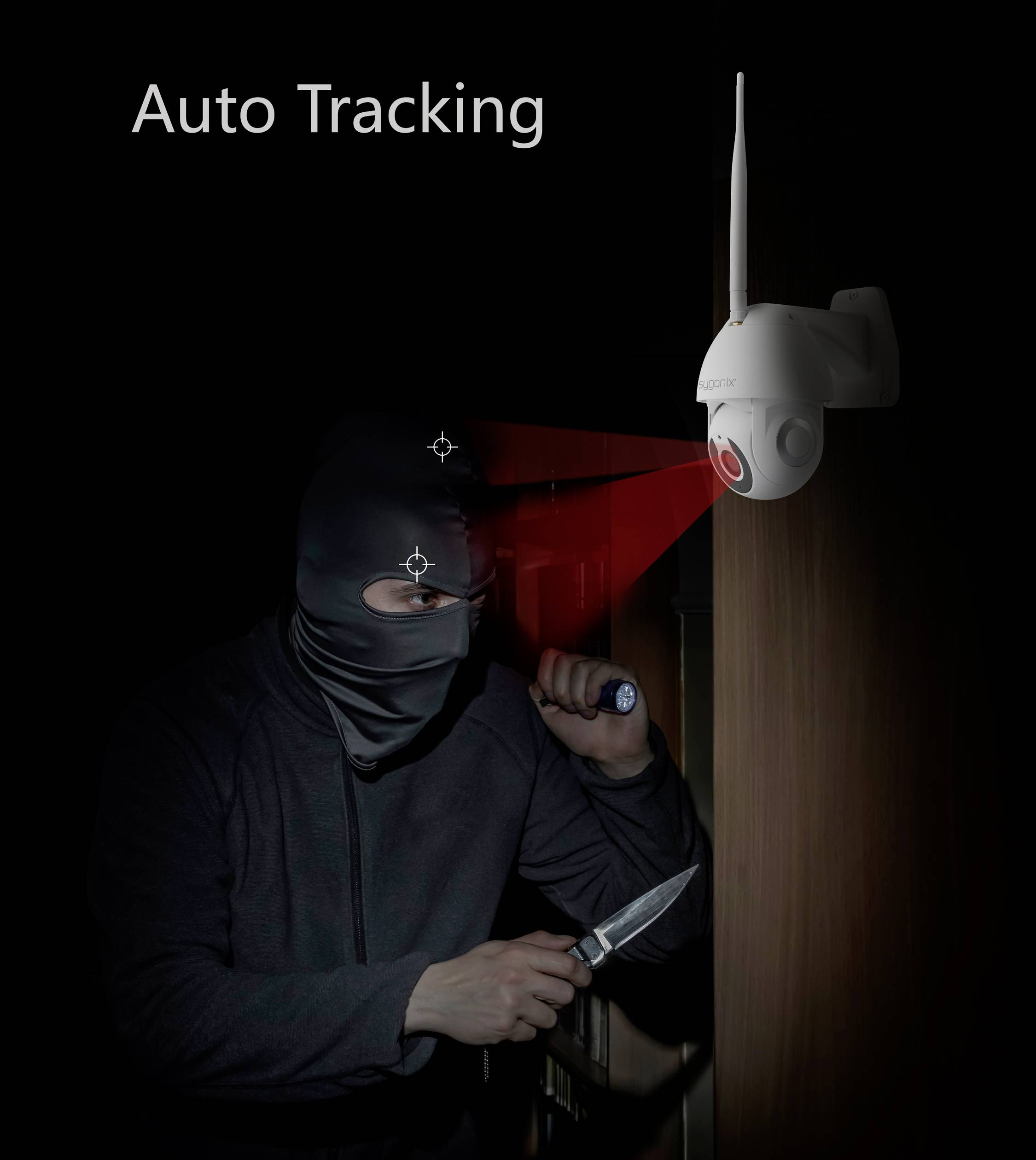 Sygonix SY-4535054 WLAN, LAN IP Überwachungskamera 1920 x 1080 Pixel