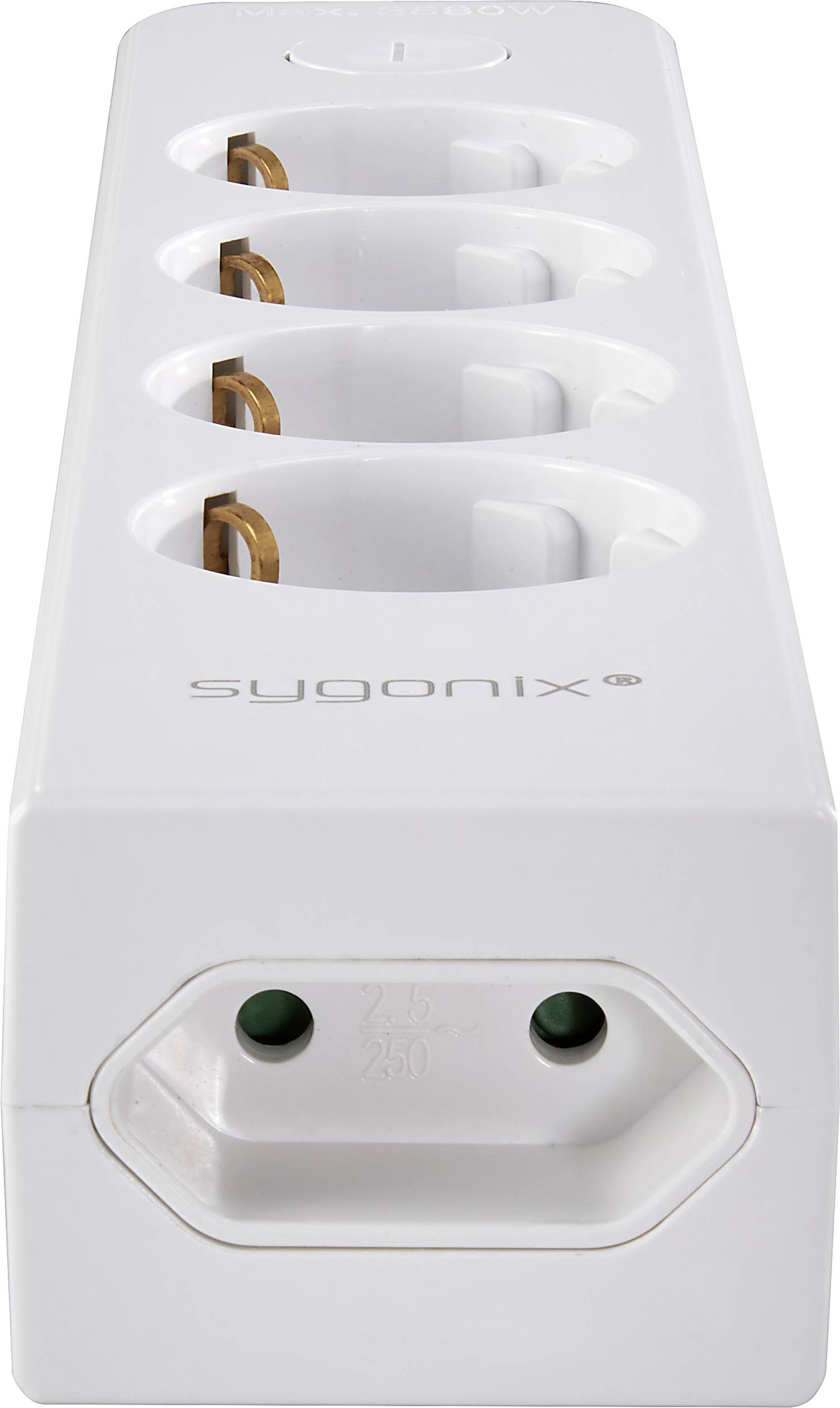 Sygonix SY-4535058 Steckdosenleiste mit Schalter Weiß Schutzkontakt 1St.