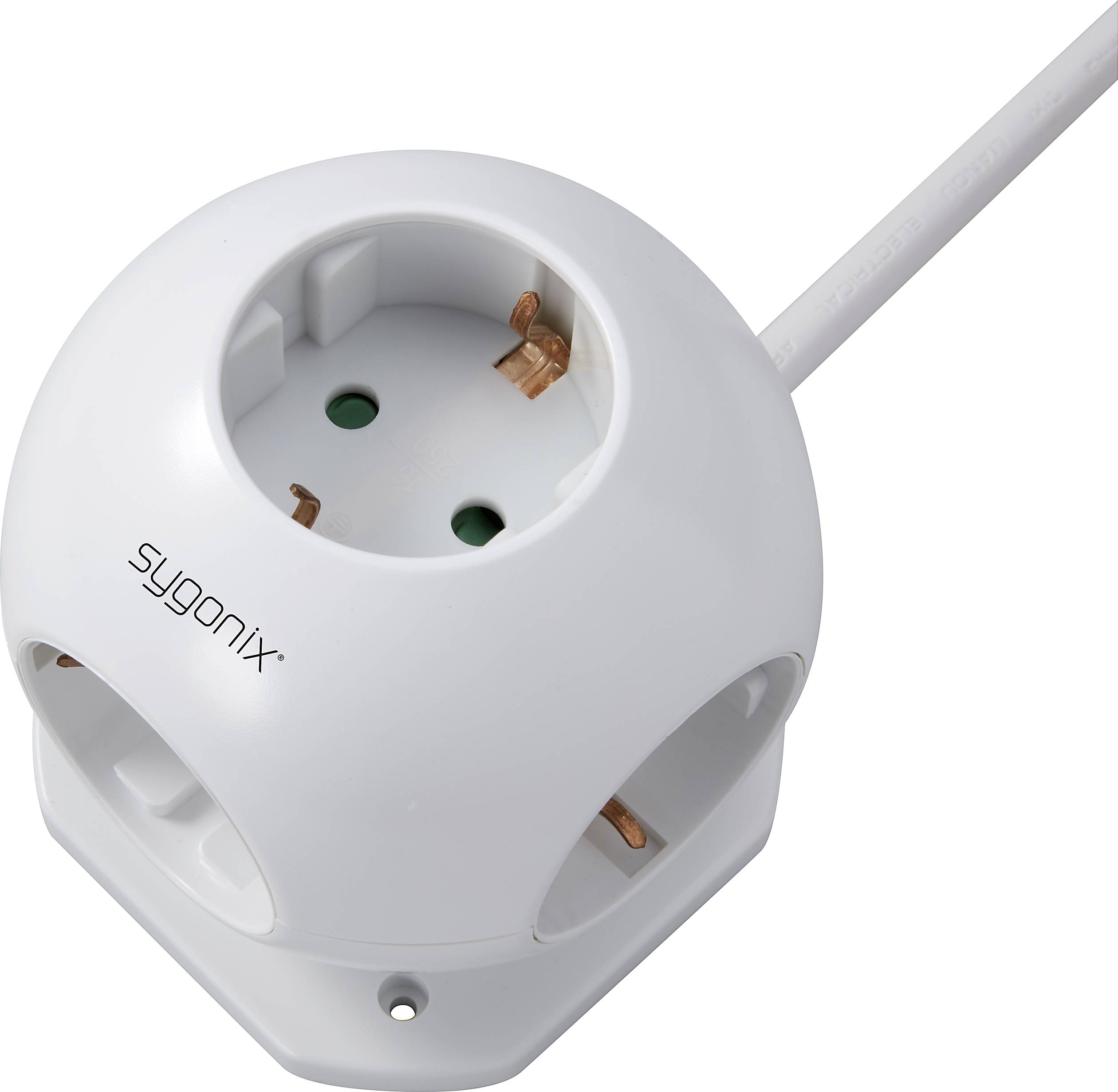 Sygonix SY-4535062 Steckdosenwürfel Weiß Schutzkontakt 1St.
