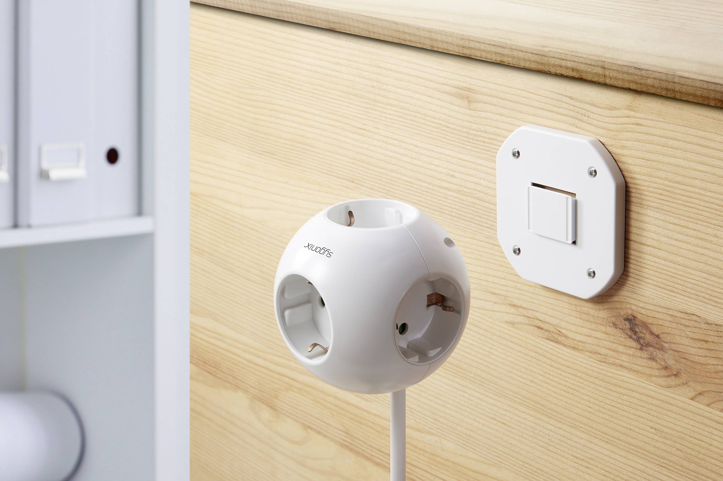 Sygonix SY-4535062 Steckdosenwürfel Weiß Schutzkontakt 1St.