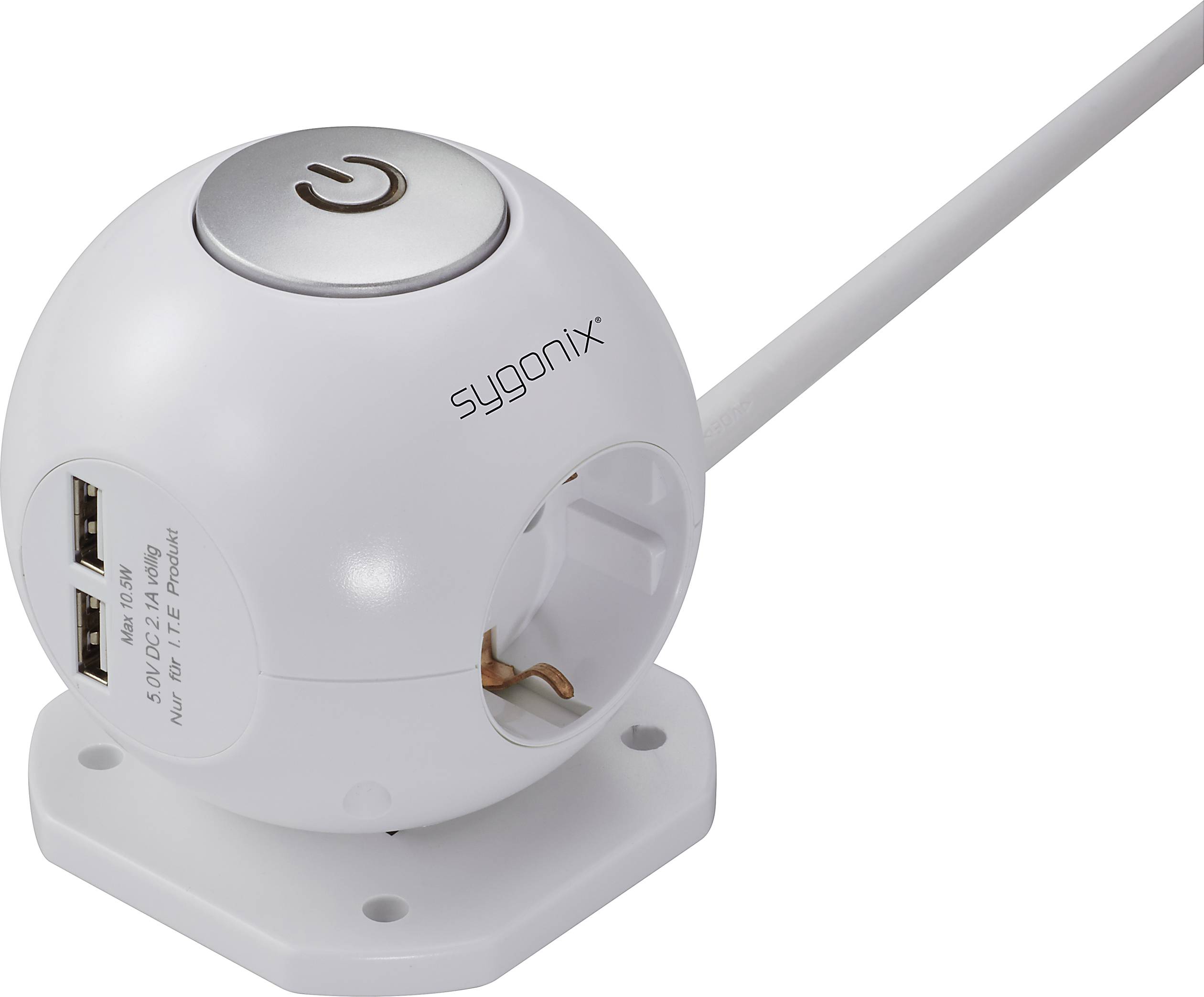 Sygonix SY-4535064 Steckdosenwürfel Weiß Schutzkontakt 1St.