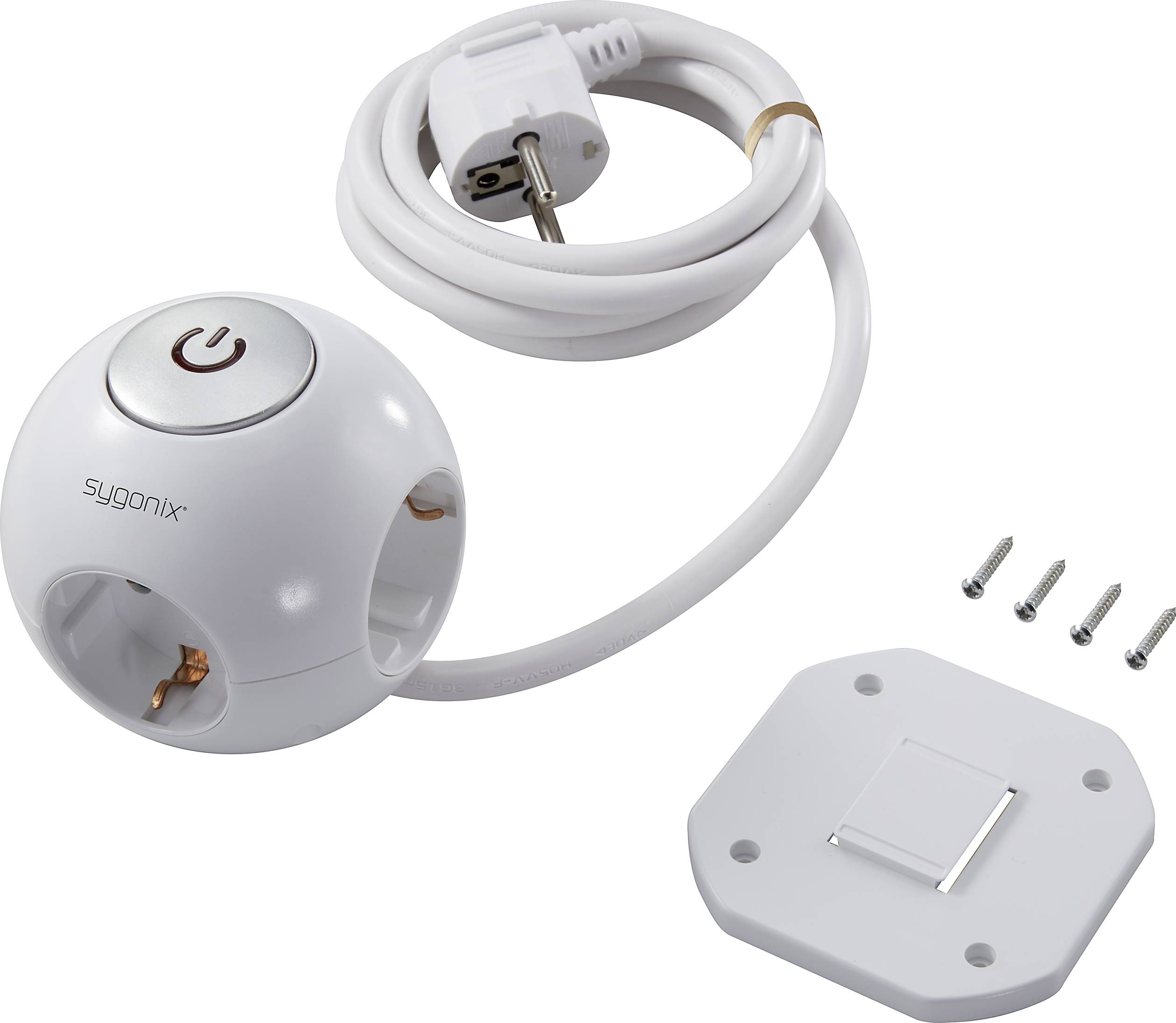 Sygonix SY-4535064 Steckdosenwürfel Weiß Schutzkontakt 1St.