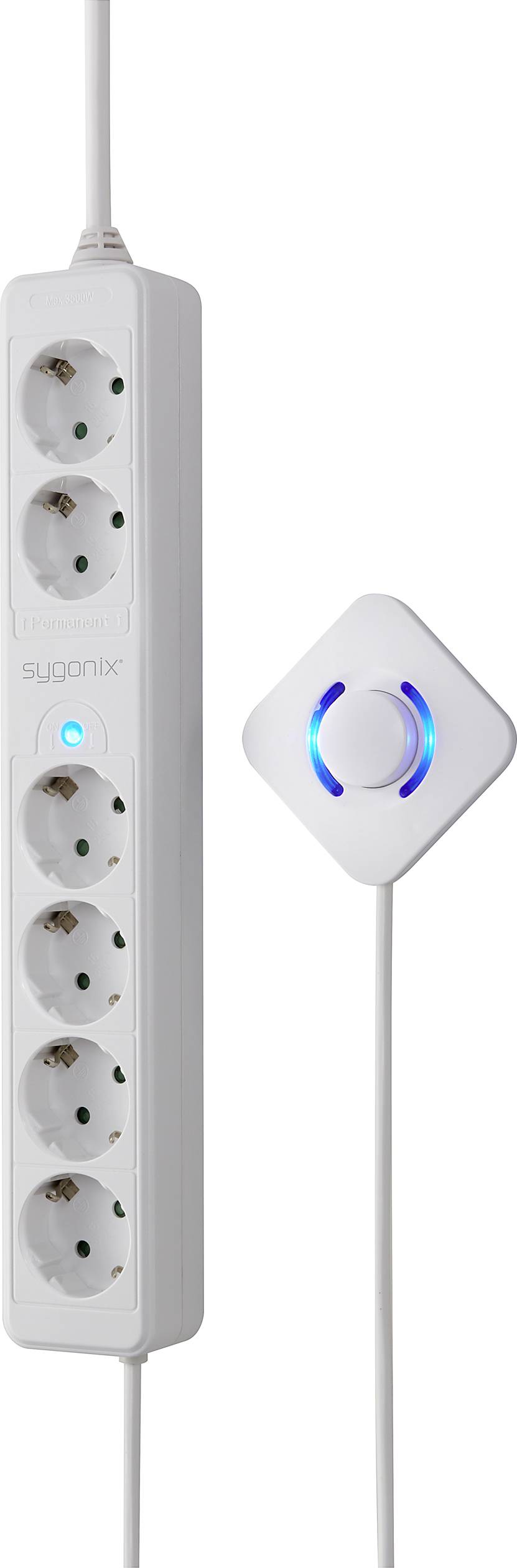 Sygonix SY-4535066 Steckdosenleiste mit Schalter Weiß Schutzkontakt 1St.
