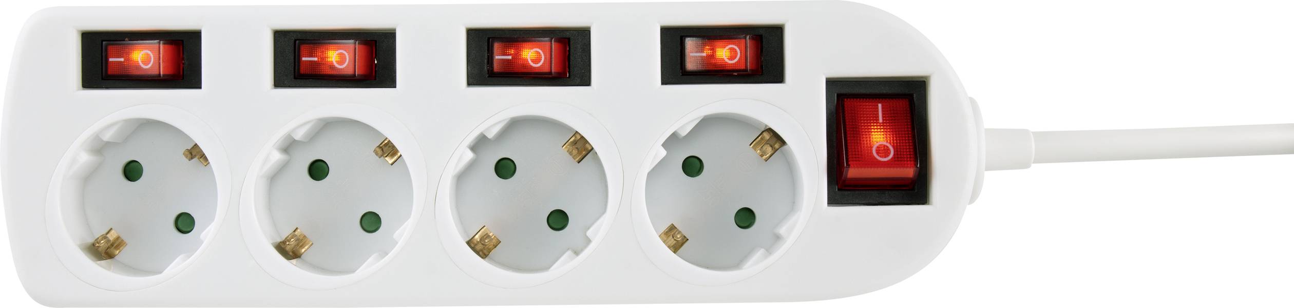 Sygonix SY-4535068 Steckdosenleiste mit Schalter Weiß Schutzkontakt 1St.