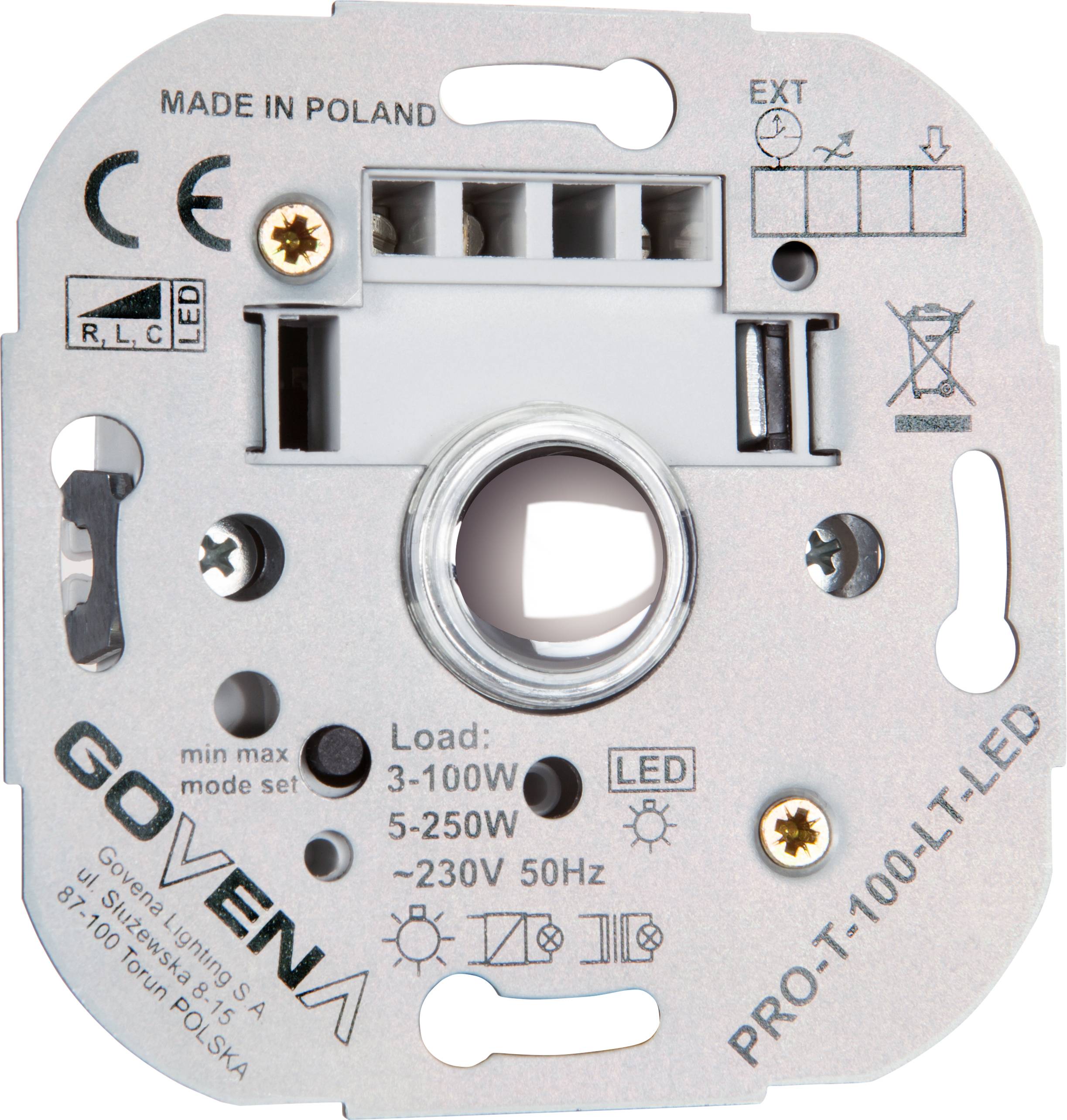 Govena Lighting PROT-100-LT-LED Universal-Dimmer Geeignet für Leuchtmittel: LED-Lampe, Halogenlampe, Glühlampe, Leuchtstofflampe