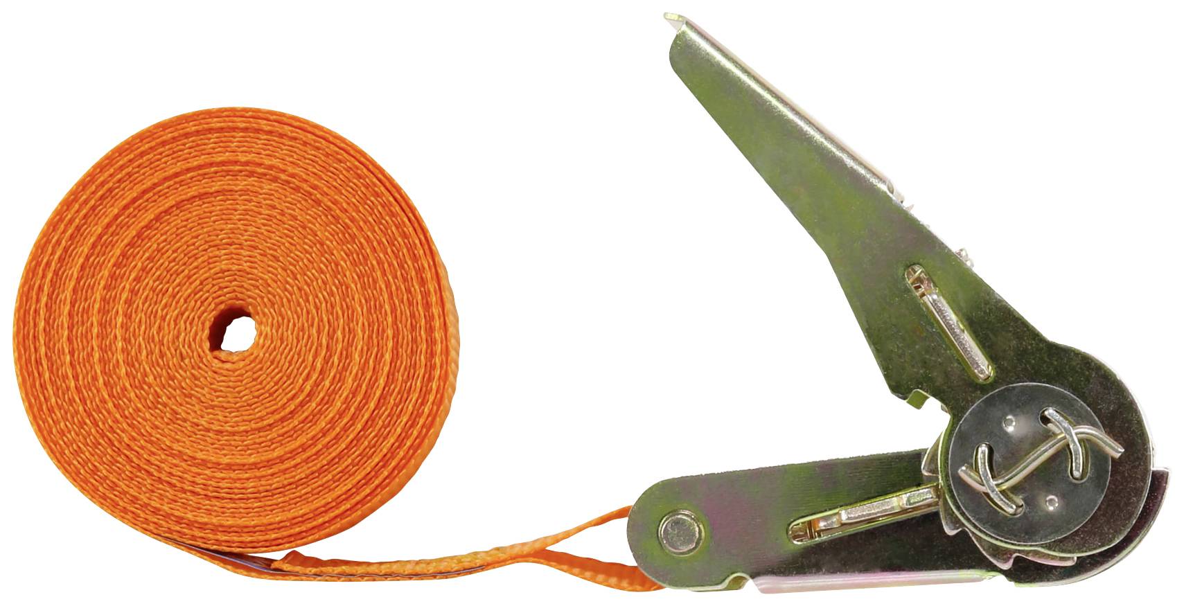 TOOLCRAFT TO-6802773 Einteiliger Spanngurt Zugkraft LC Niederzurren (einzeln/direkt)=250 daN (L x B) 5m x 25mm Ratsche EN 12195-2