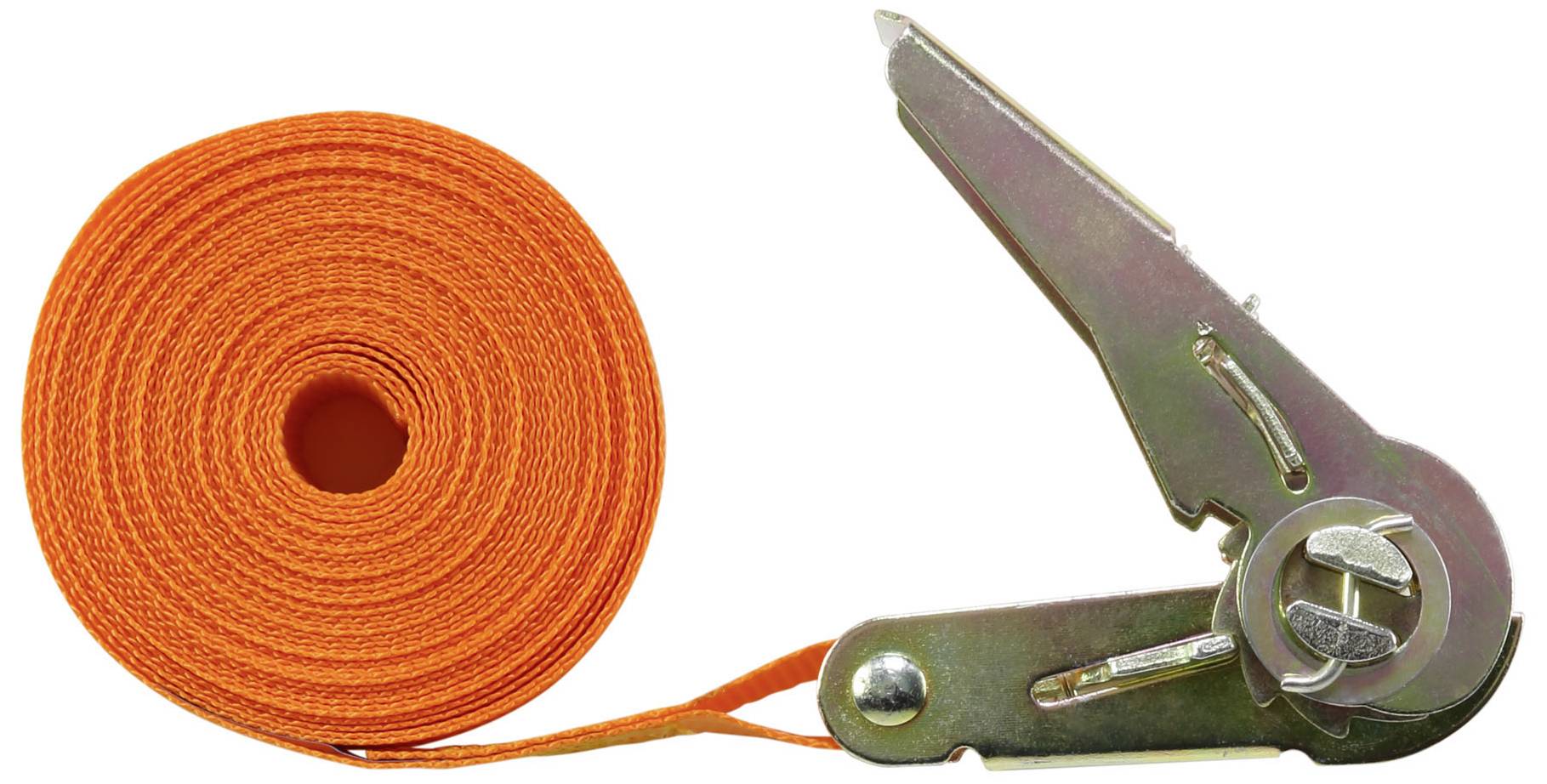 TOOLCRAFT TO-6802776 Einteiliger Spanngurt Zugkraft LC Niederzurren (einzeln/direkt)=350 daN (L x B) 6m x 25mm Ratsche EN 12195-2