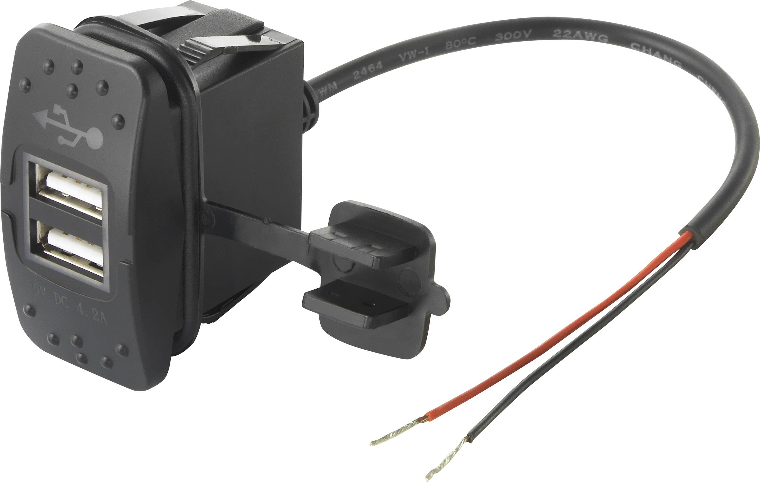 TRU COMPONENTS Dual USB Ladegerät Steckdose 4,2A blau Buchse, Einbau TC-9070408 Inhalt: 1St.