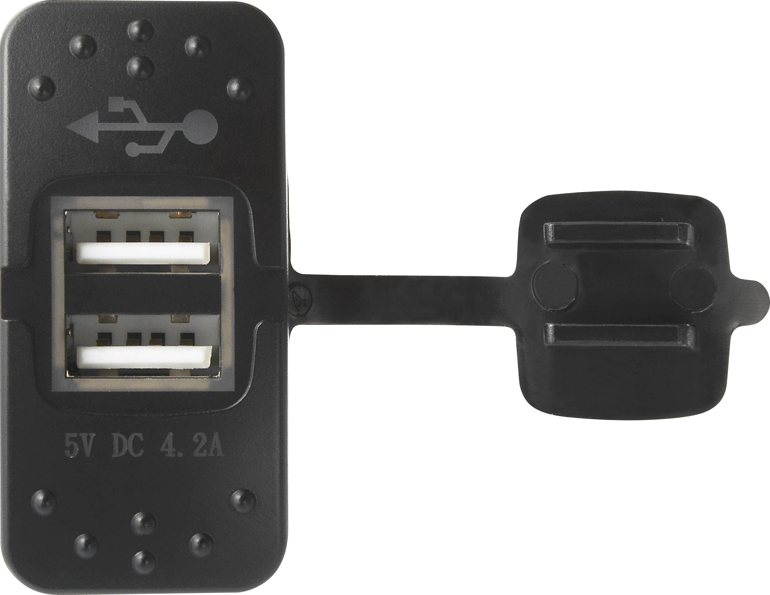 TRU COMPONENTS Dual USB Ladegerät Steckdose 4,2A blau Buchse, Einbau TC-9070408 Inhalt: 1St.