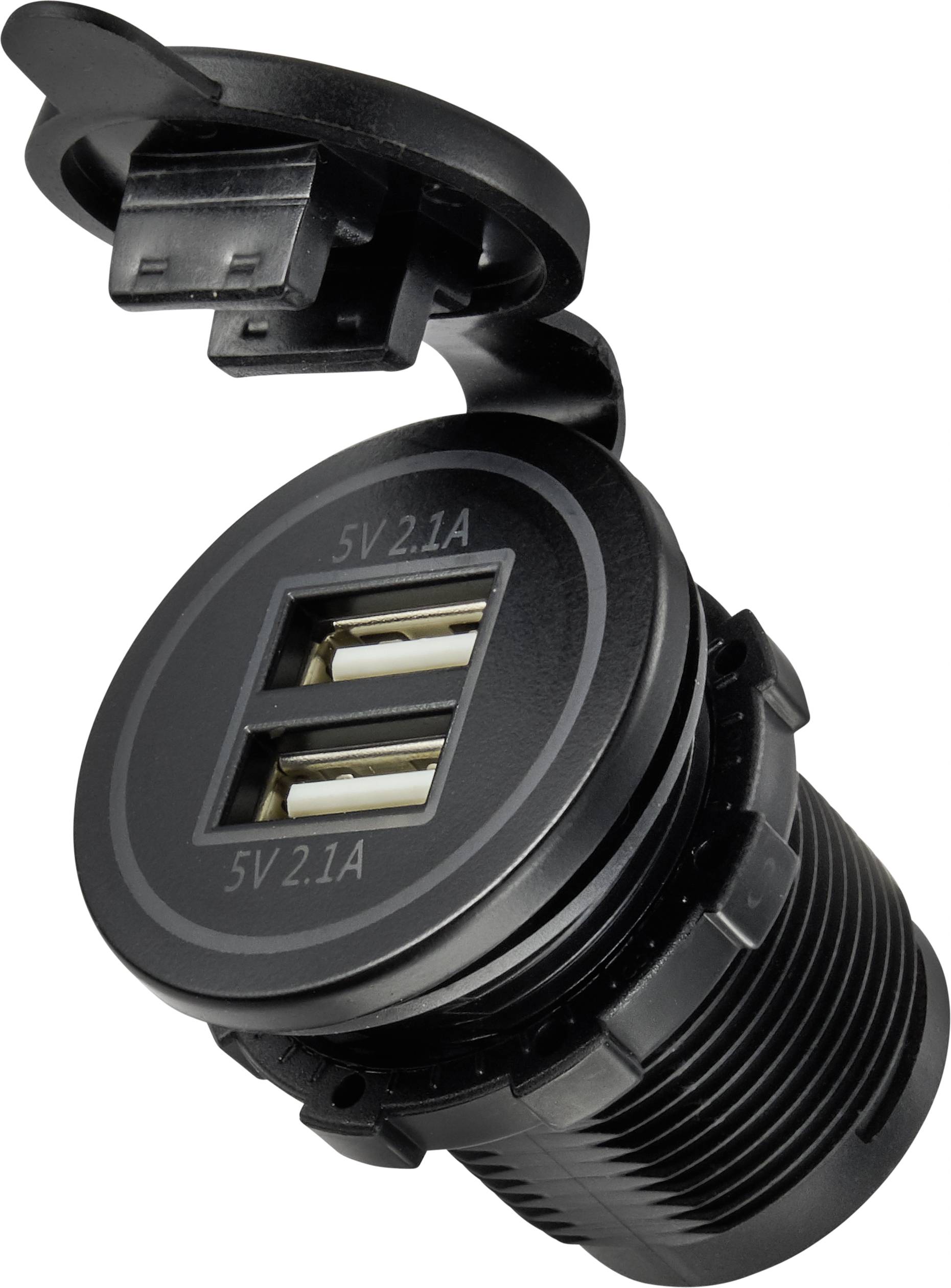 TRU COMPONENTS USB-Ladestecker mit 2 USB A-Anschlüssen Buchse, Einbau TC-9070412 Inhalt: 1St.