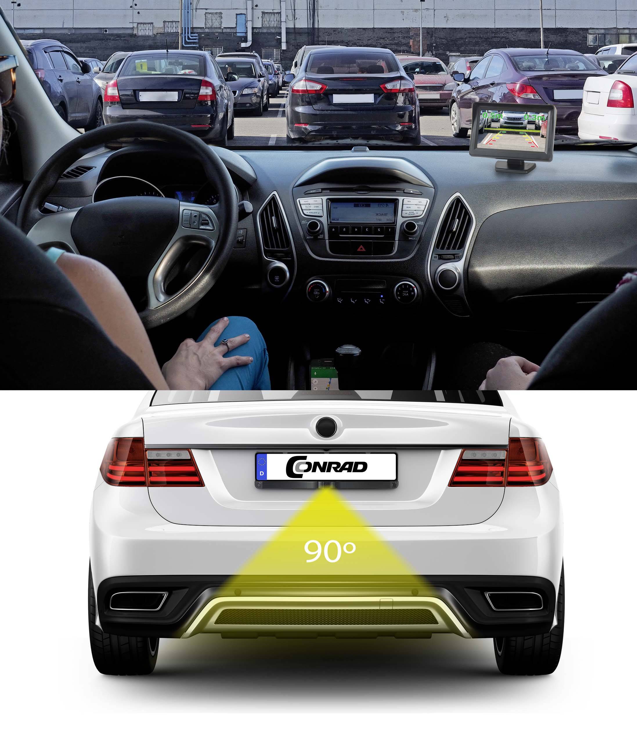 Renkforce SB505 Funk-Rückfahrvideosystem Abstandshilfslinien Kennzeichenhalter