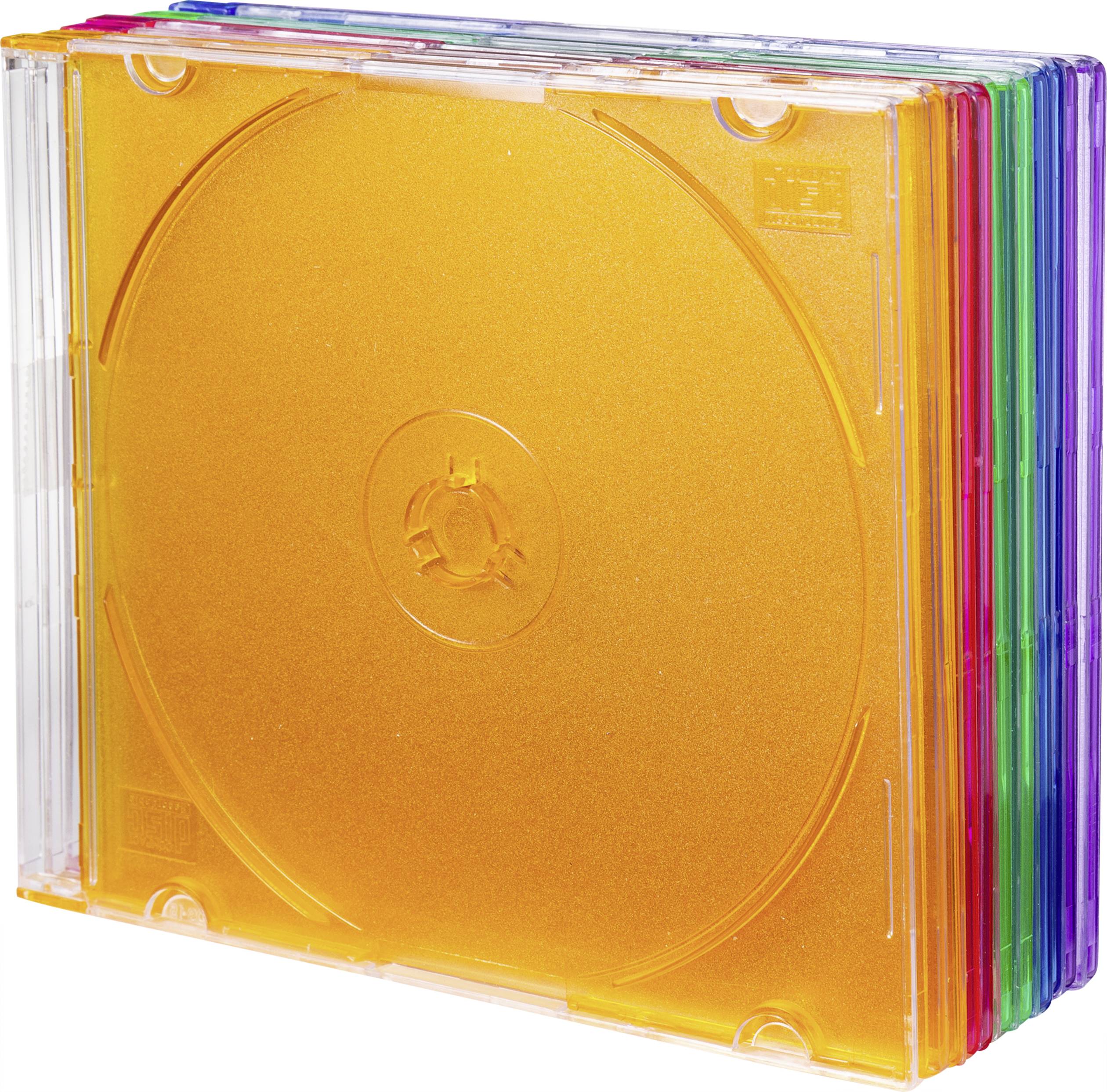 Basetech CD Hülle BT-2267606 1 CD/DVD/Blu-Ray Blau, Grün, Orange, Pink, Purpur Kunststoff 10St.