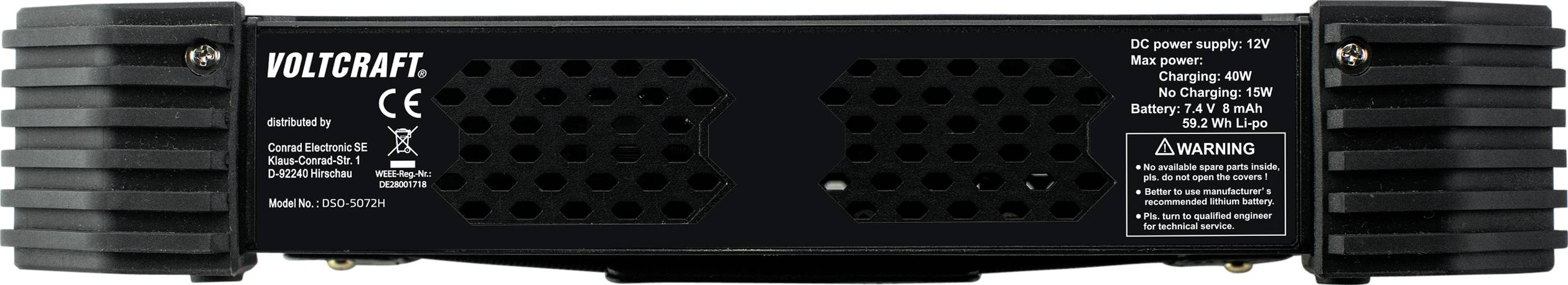 VOLTCRAFT DSO-5072H Hand-Oszilloskop kalibriert (DAkkS-akkreditiertes Labor) 70MHz 2-Kanal 1 GSa/s 40 Mpts 8 Bit Digital-Speicher