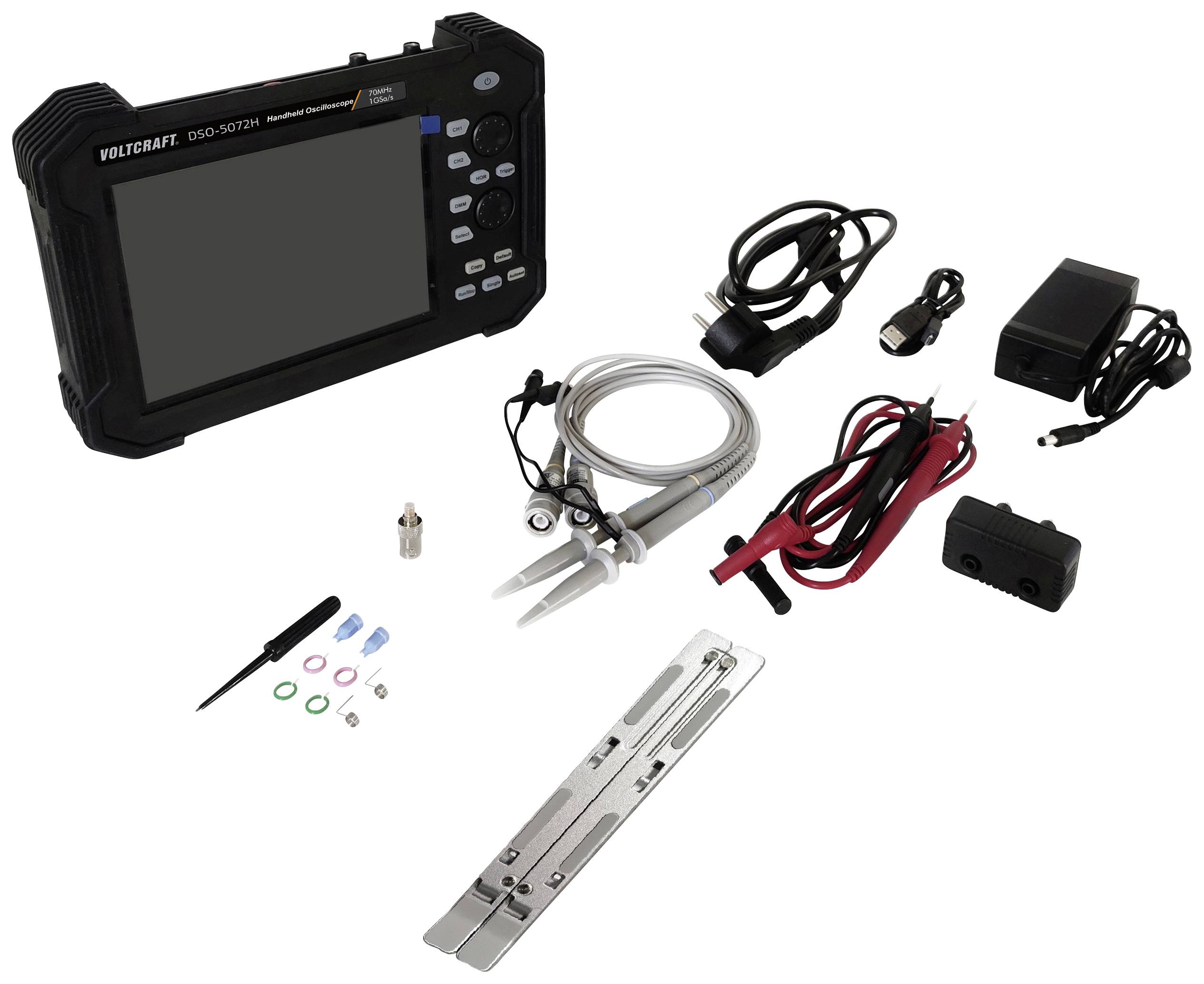 VOLTCRAFT DSO-5072H Hand-Oszilloskop 70MHz 2-Kanal 1 GSa/s 40 Mpts 8 Bit Digital-Speicher (DSO), Handgerät, Multimeter-Funktionen