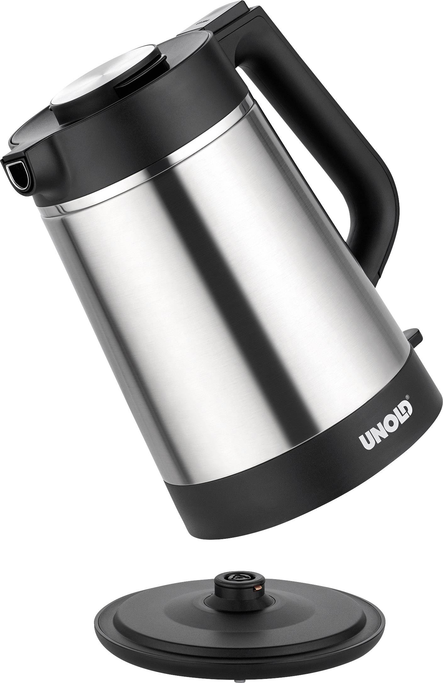 Unold BLITZKOCHER Thermo Wasserkocher Edelstahl, Schwarz Fassungsvermögen: 1.5l