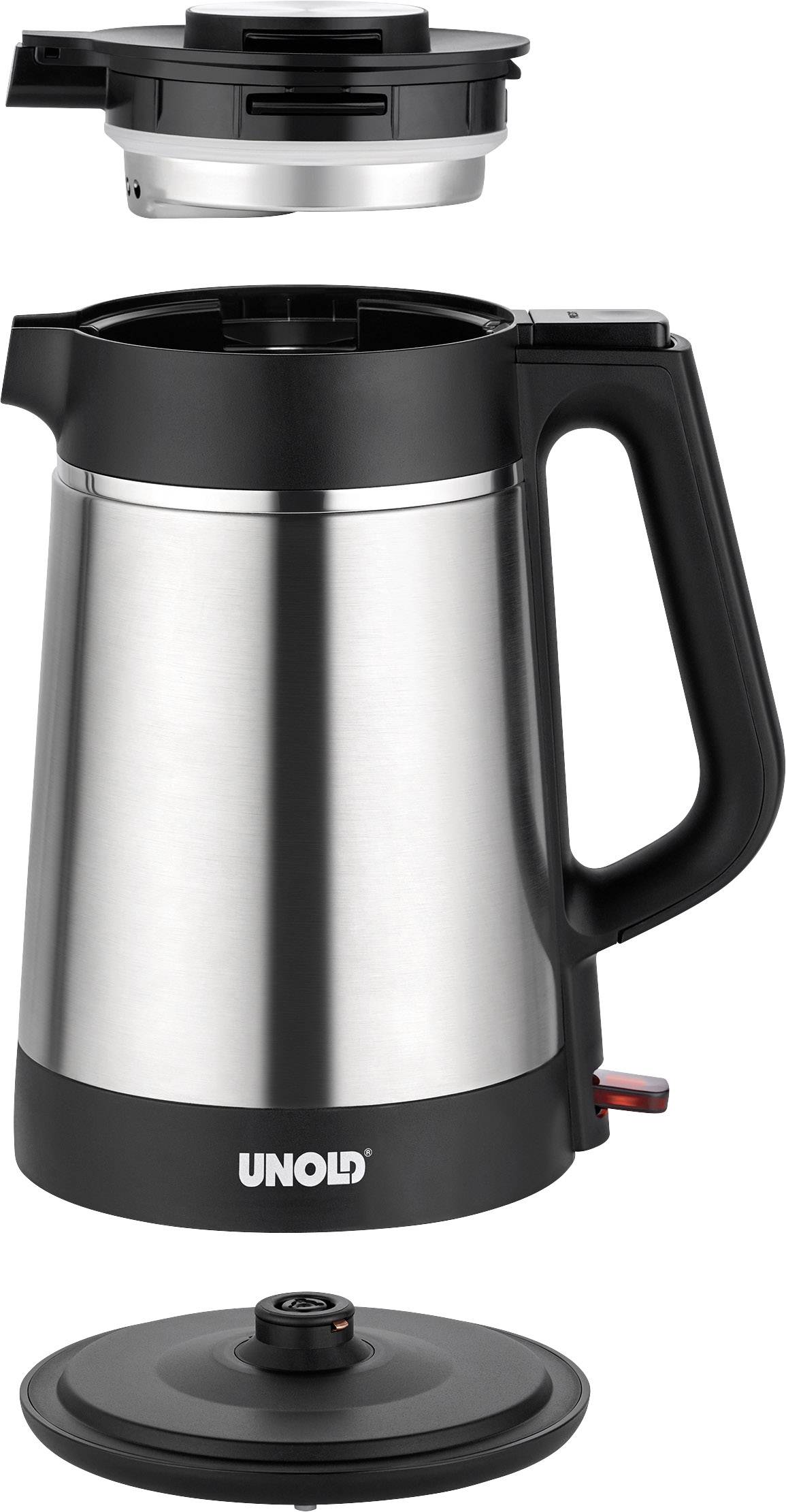 Unold BLITZKOCHER Thermo Wasserkocher Edelstahl, Schwarz Fassungsvermögen: 1.5l
