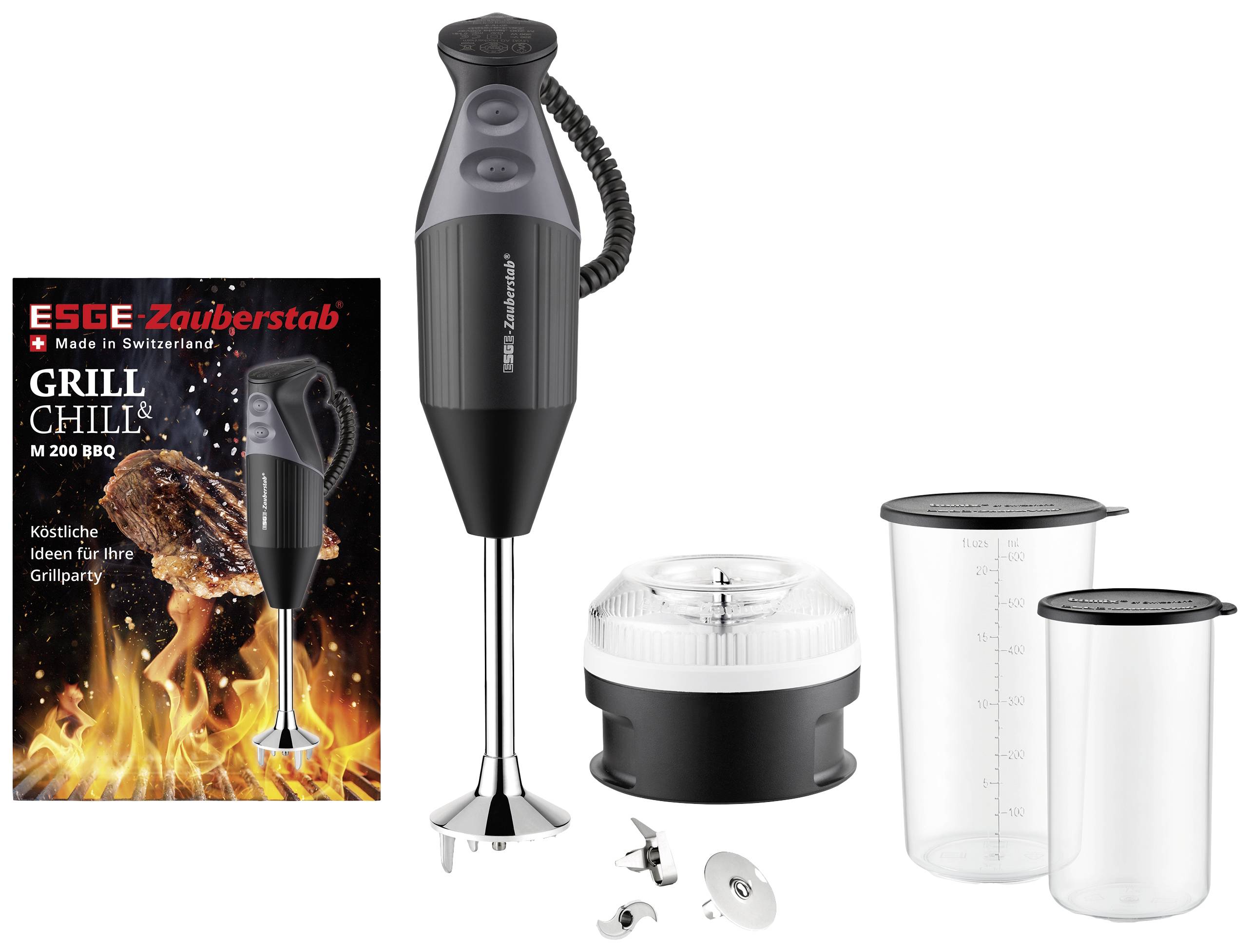 ESGE M 200 BBQ Stabmixer 200W mit Zerkleinereraufsatz Schwarz
