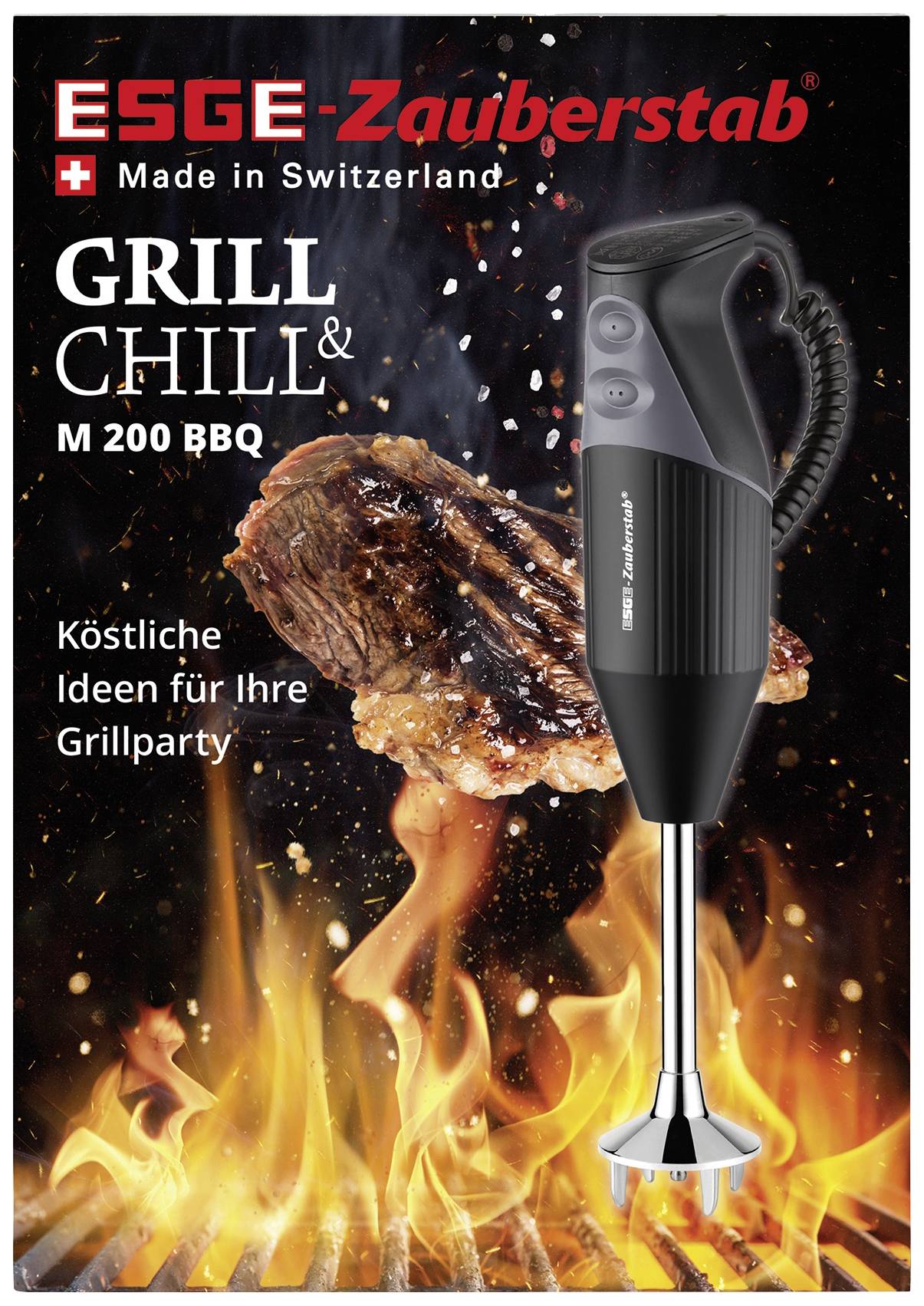 ESGE M 200 BBQ Stabmixer 200W mit Zerkleinereraufsatz Schwarz