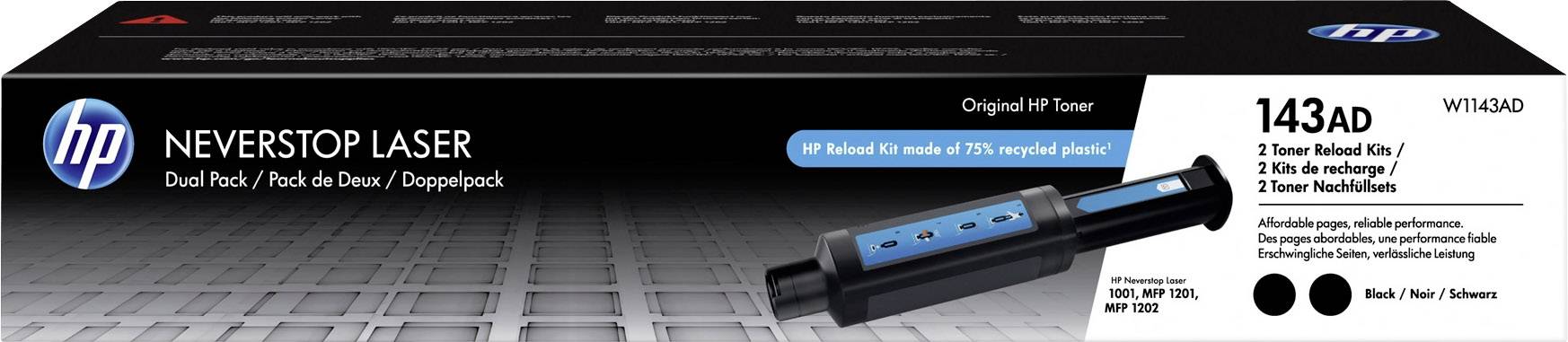 HP Toner 143AD Original Schwarz 2500 Seiten W1143AD