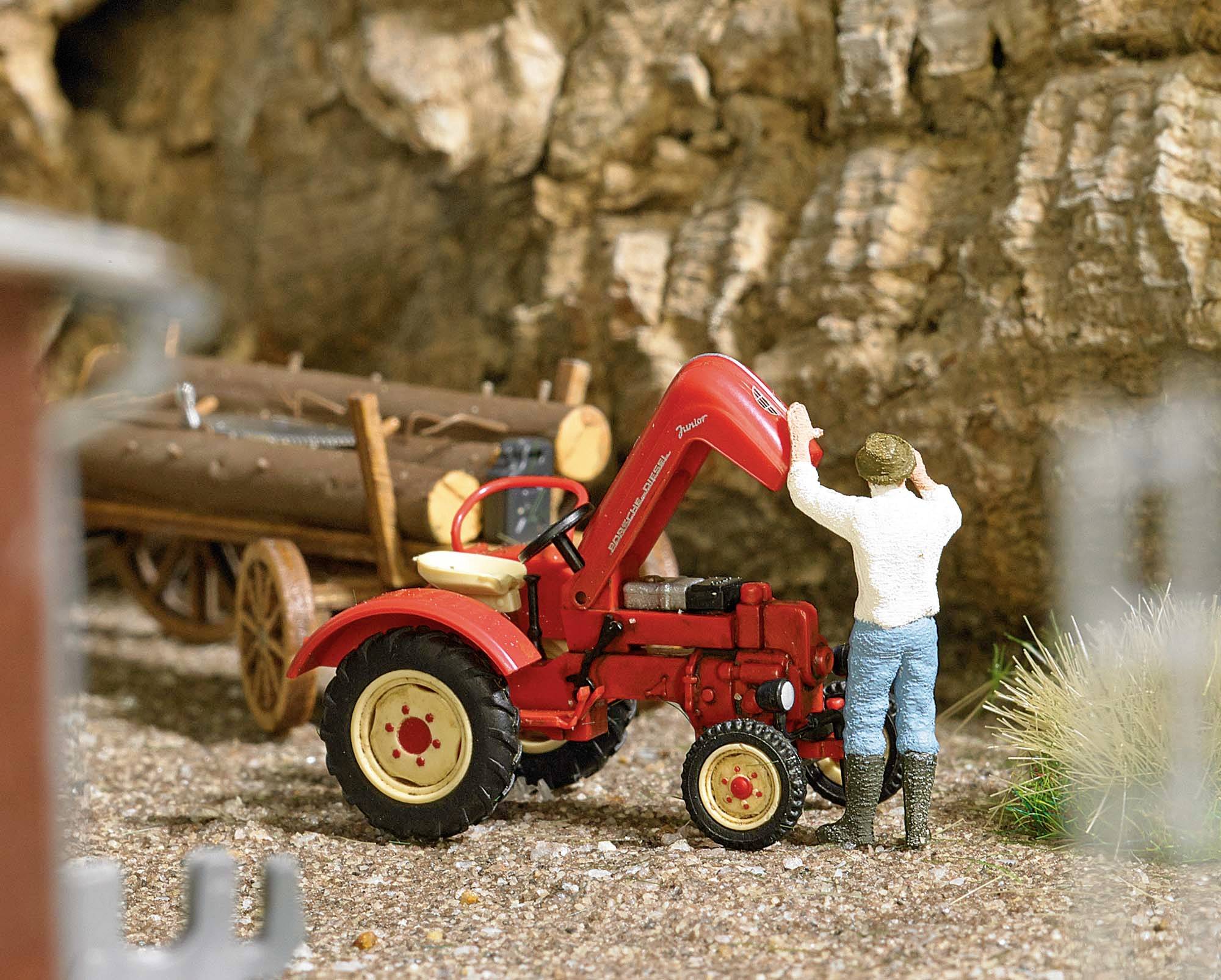 Busch 7882 H0 Landwirtschafts Modell Porsche Traktorreparatur