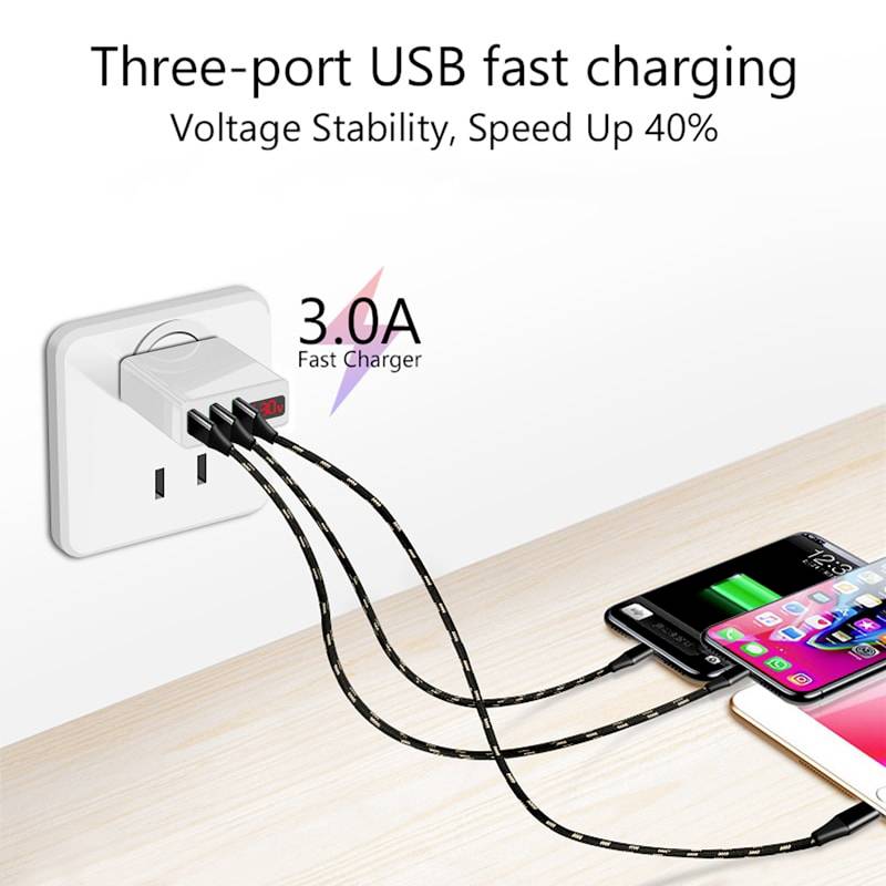 Eaxus USB-Charger USB Ladegerät 15W 3x USB-A Weiß Schnellladegerät