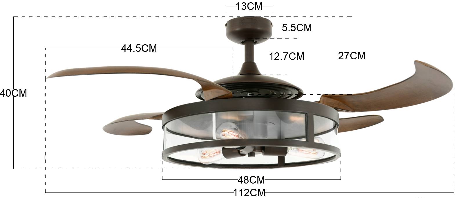 Fanaway Classic ORB Deckenventilator 60 W (Ø x H) 122 cm x 400 mm Bronze