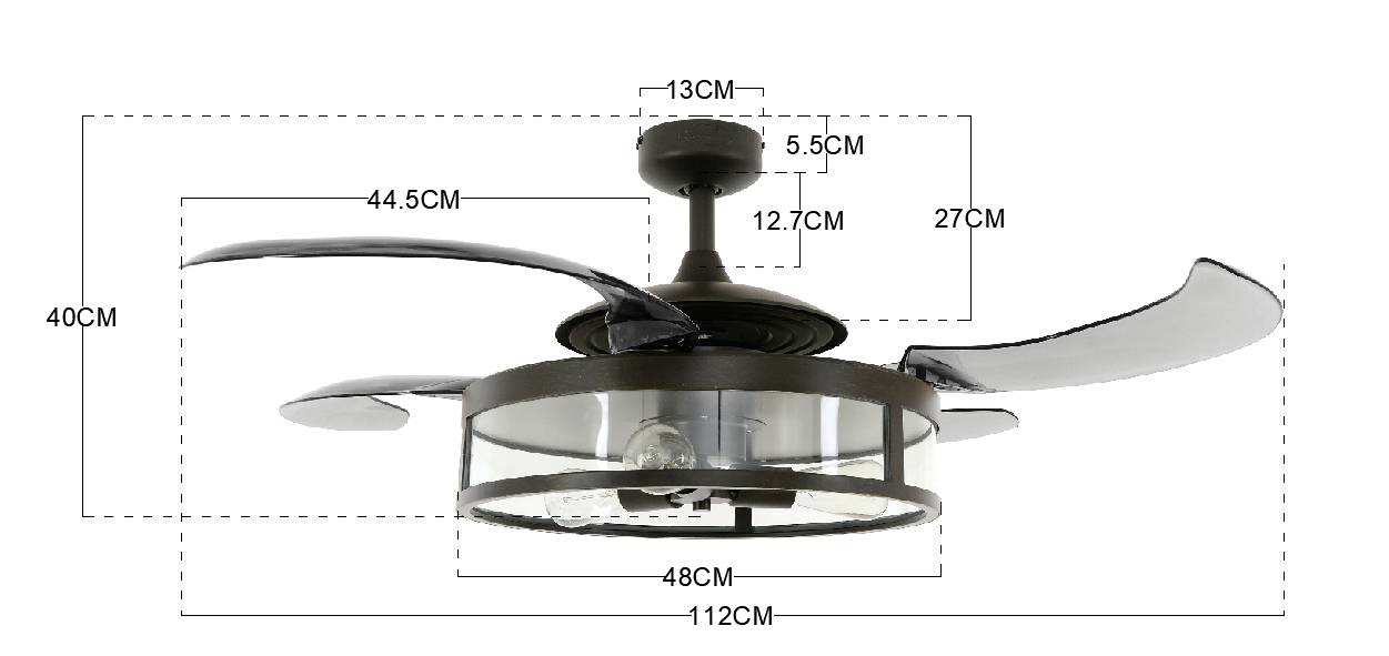 Fanaway Classic Deckenventilator 60 W (Ø x H) 122 cm x 400 mm Schwarz