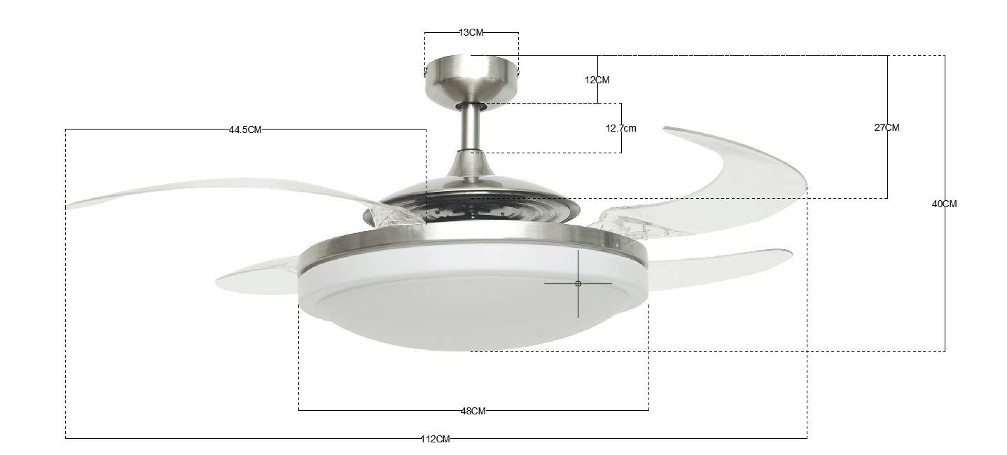 Fanaway Evo 2 Deckenventilator 60 W (Ø x H) 122 cm x 42 cm Chrom (matt)