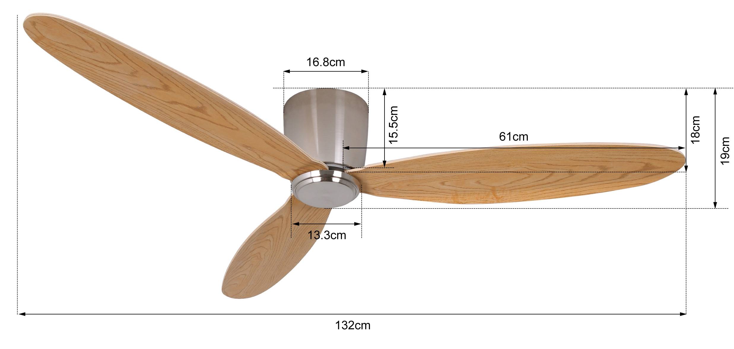 Lucci AIR Radar Deckenventilator 35 W (Ø x H) 132 cm x 19.5 cm Chrom