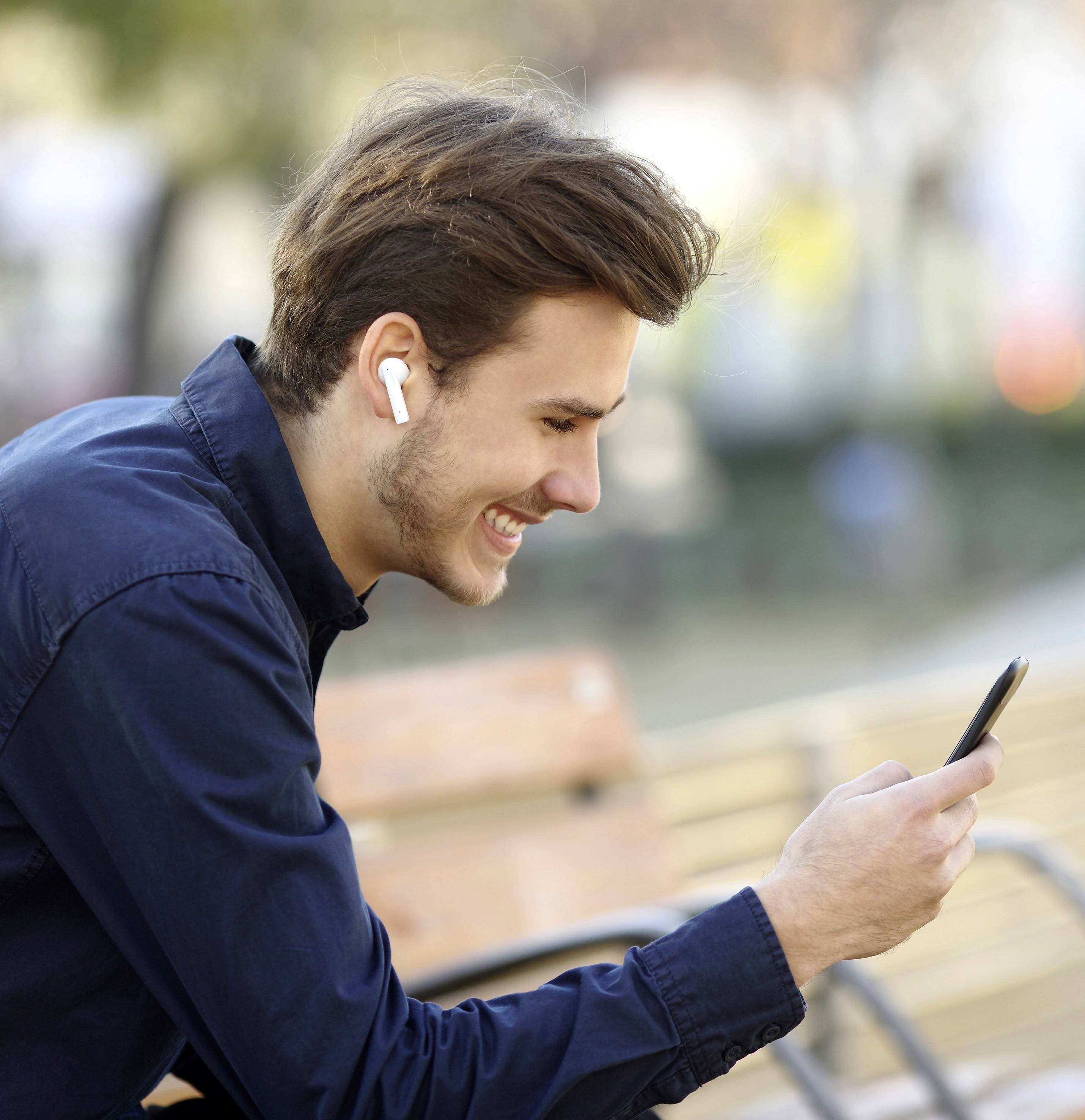 Music Man BT-X52 Sport In Ear Kopfhörer Bluetooth® Weiß