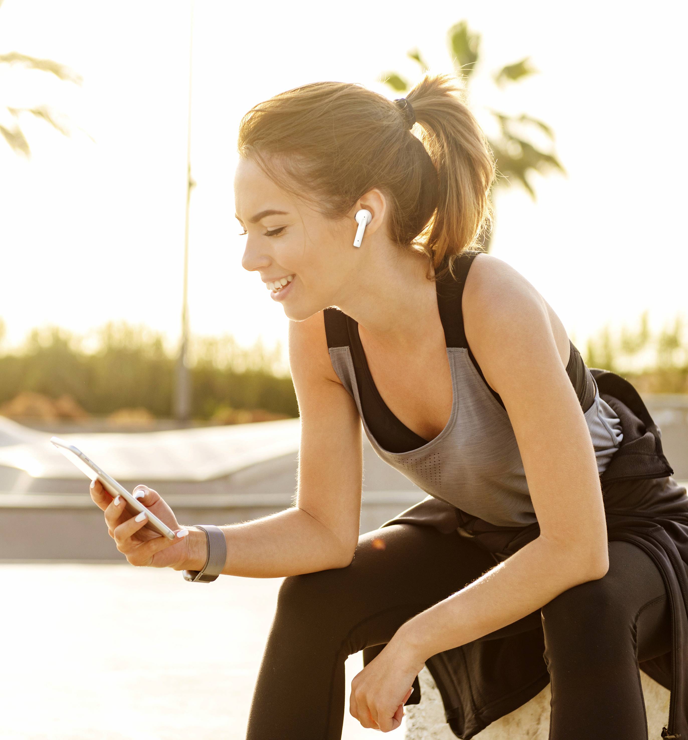 Music Man BT-X52 Sport In Ear Kopfhörer Bluetooth® Weiß