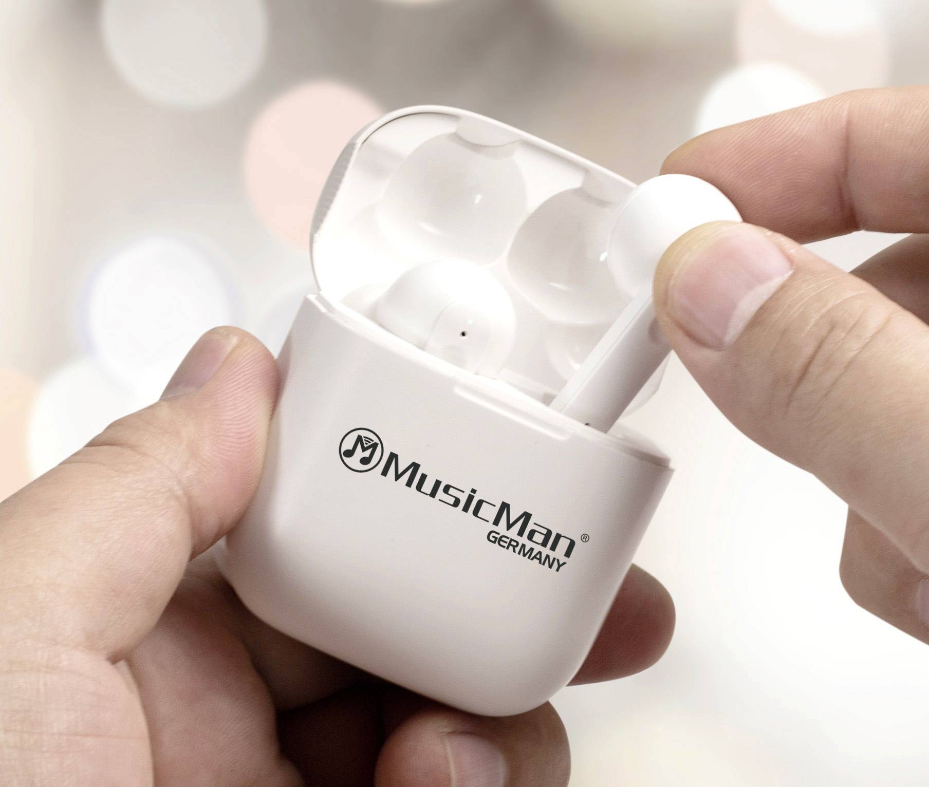 Music Man BT-X52 Sport In Ear Kopfhörer Bluetooth® Weiß