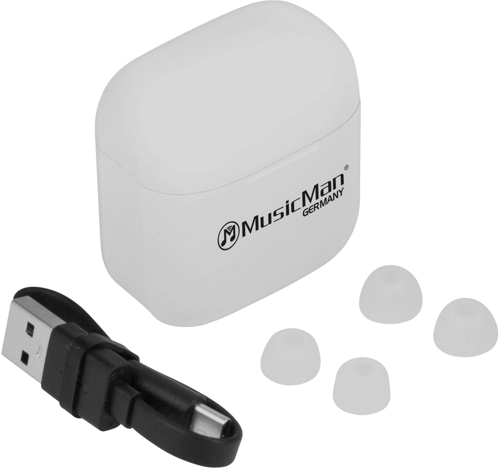 Music Man BT-X52 Sport In Ear Kopfhörer Bluetooth® Weiß