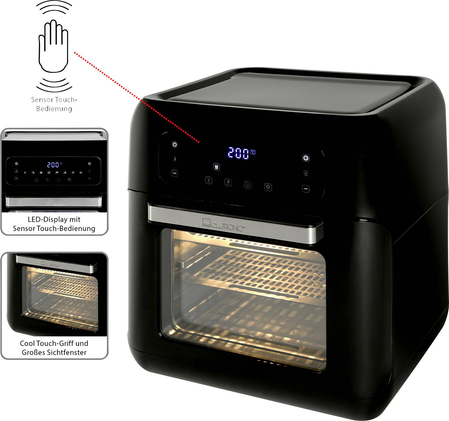 Clatronic FR3747H Fritteuse 11 l 1500 W direkter Saftauslauf