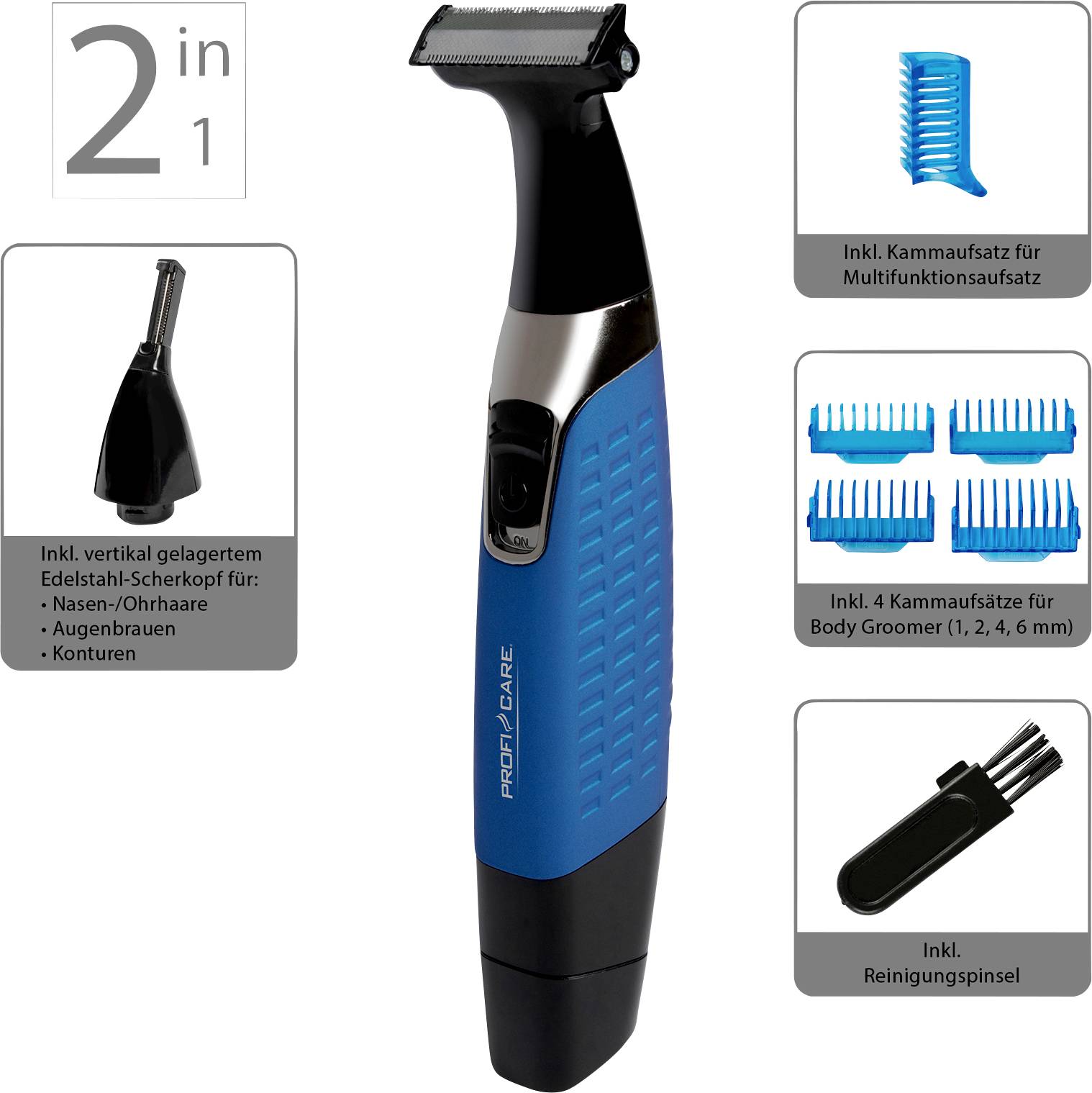 Profi-Care PC-BHT 3074 330740 Detail-Trimmer Blau, Schwarz