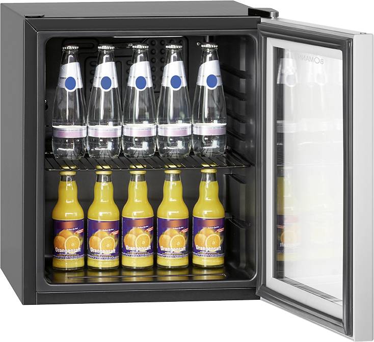 Bomann KSG 7282 Glaskühlschrank EEK: F (A - G) 48l Standgerät Schwarz