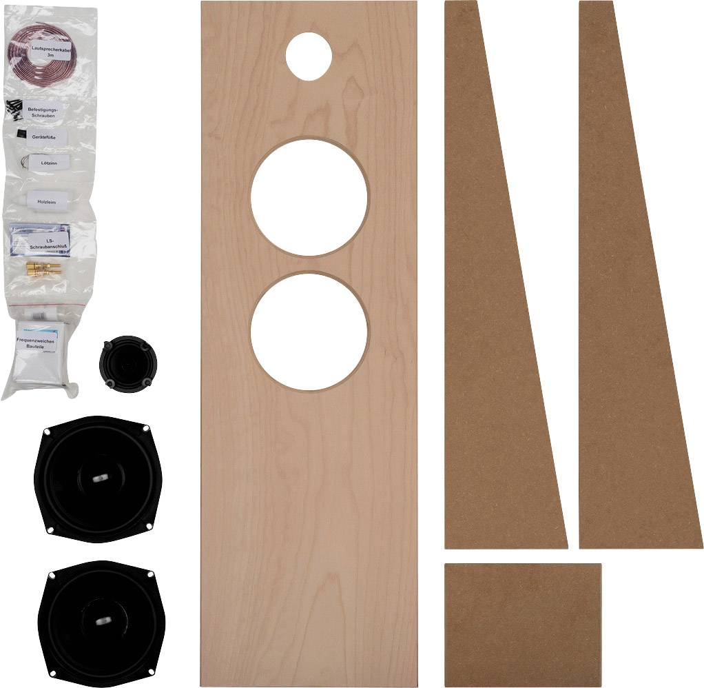 Monacor KATANA-M1 2-Wege Lautsprecher Bausatz inkl. Frequenzweiche, inkl. Kabel