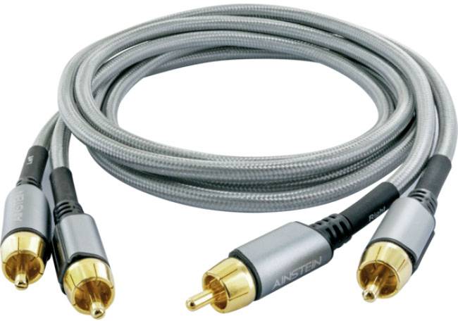 Schwaiger AIAU6025 413 Cinch Audio Anschlusskabel [2x Cinch-Stecker - 2x Cinch-Stecker] 2.50 m Space Grau vergoldete Steckkontakte