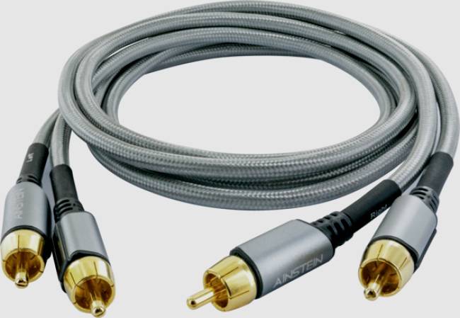 Schwaiger AIAU6025 413 Cinch Audio Anschlusskabel [2x Cinch-Stecker - 2x Cinch-Stecker] 2.50 m Space Grau vergoldete Steckkontakte