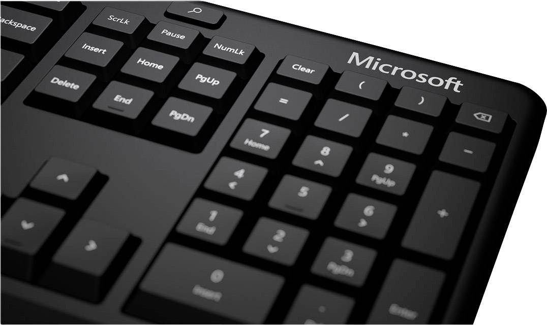 Microsoft Ergonomic Kabelgebunden Tastatur Deutsch, QWERTZ, Windows® Schwarz