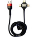 Eaxus USB-Kabel USB 2.0 USB-A Stecker, Apple Lightning Stecker, USB-C® Stecker, USB-Micro-B Stecker 1.00m Schwarz, Rot